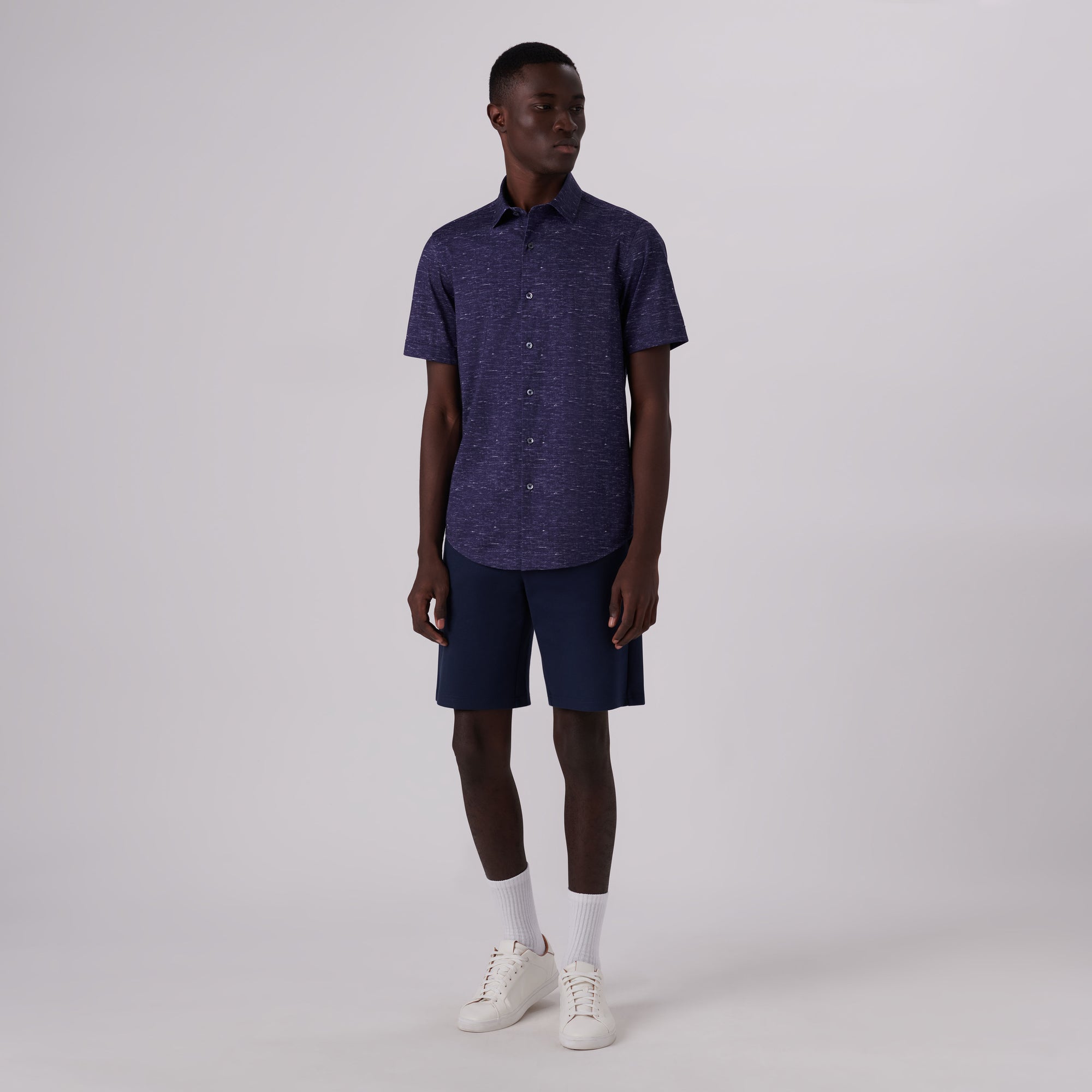 Miles Heather Print OoohCotton Short Sleeve Shirt