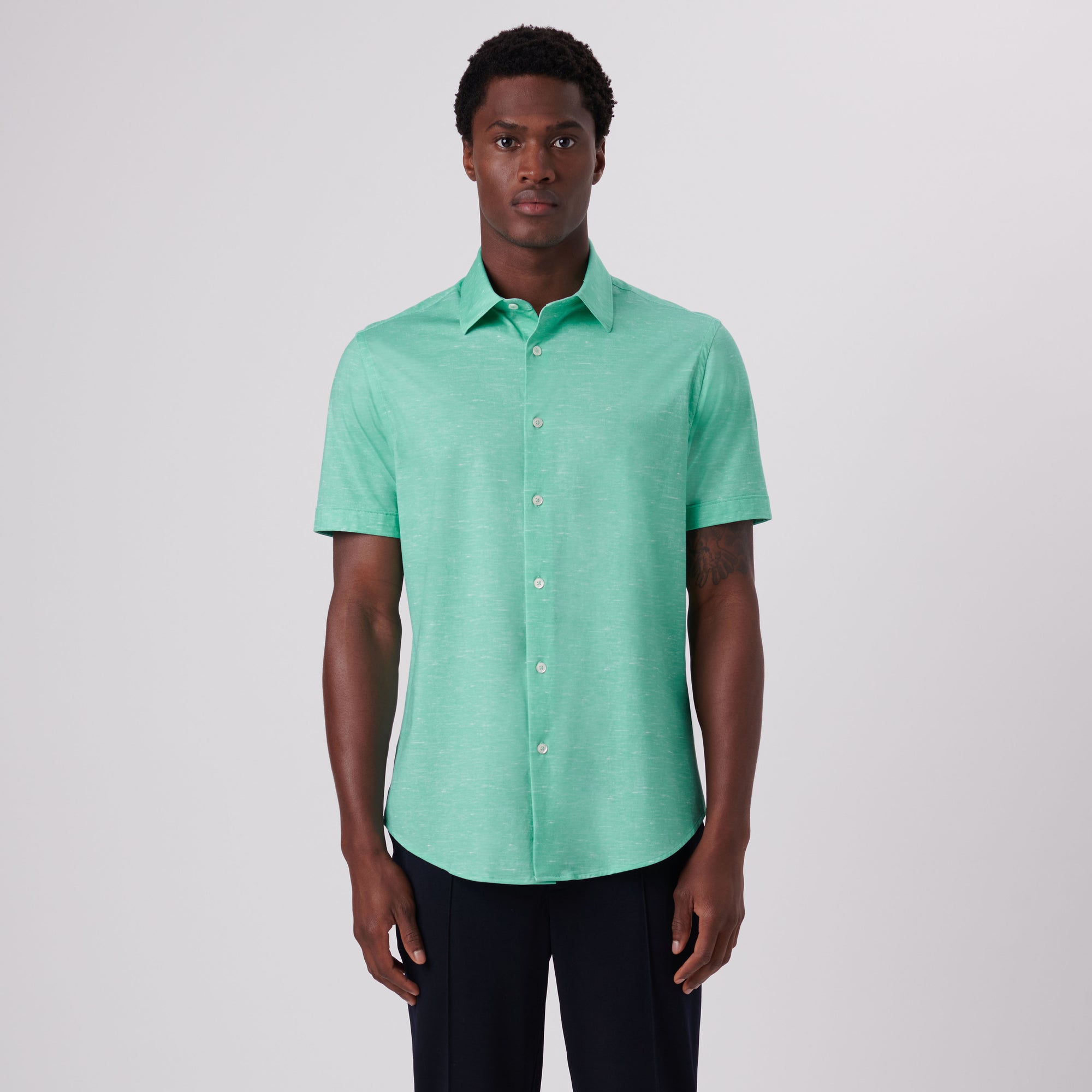 Miles Heather Print OoohCotton Short Sleeve Shirt