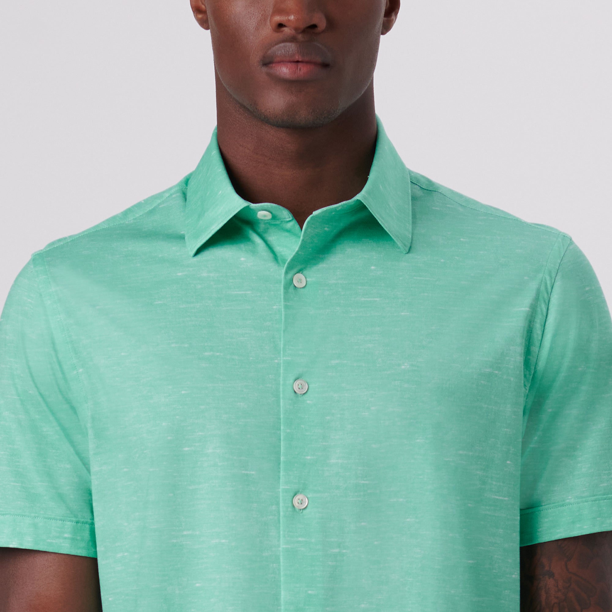 Miles Heather Print OoohCotton Short Sleeve Shirt