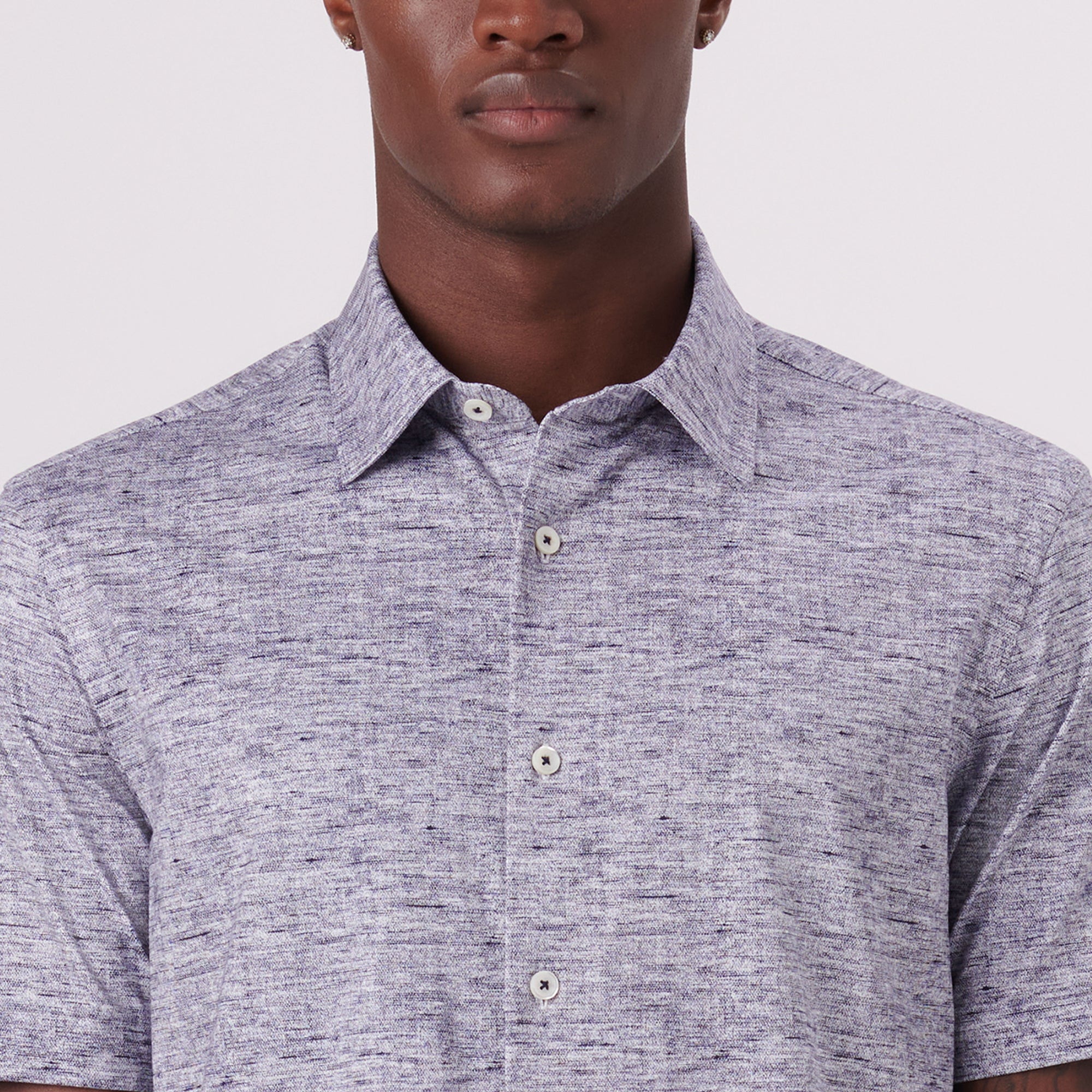 Miles Heather Print OoohCotton Short Sleeve Shirt
