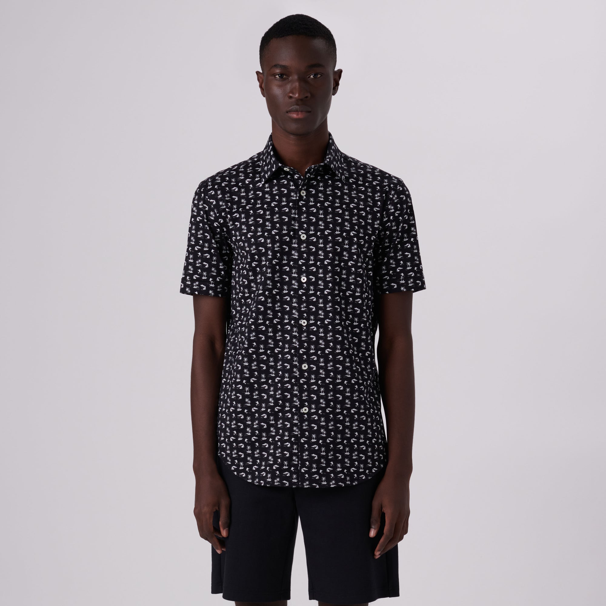 Miles Tropical Print OoohCotton Short Sleeve Shirt