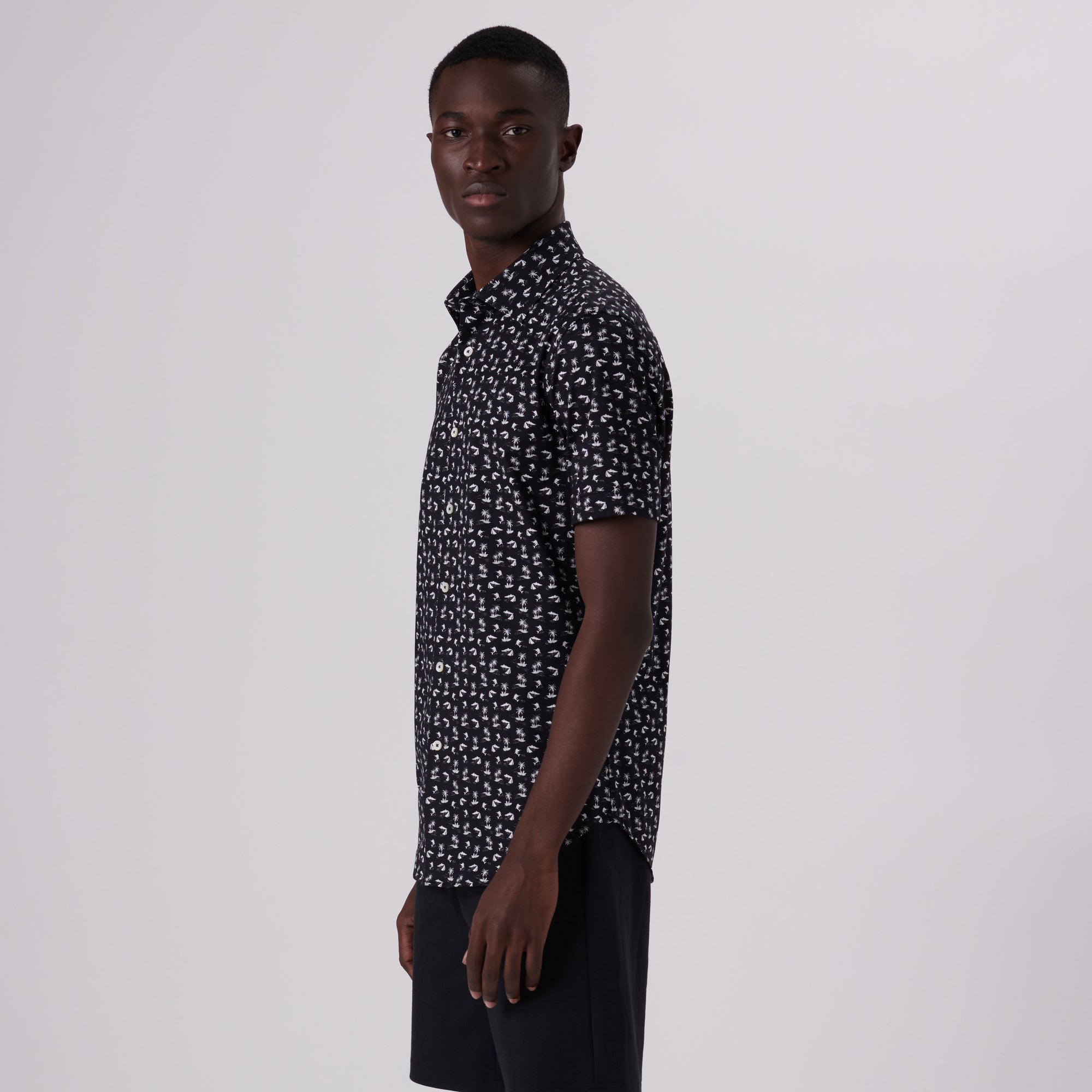 Miles Tropical Print OoohCotton Short Sleeve Shirt