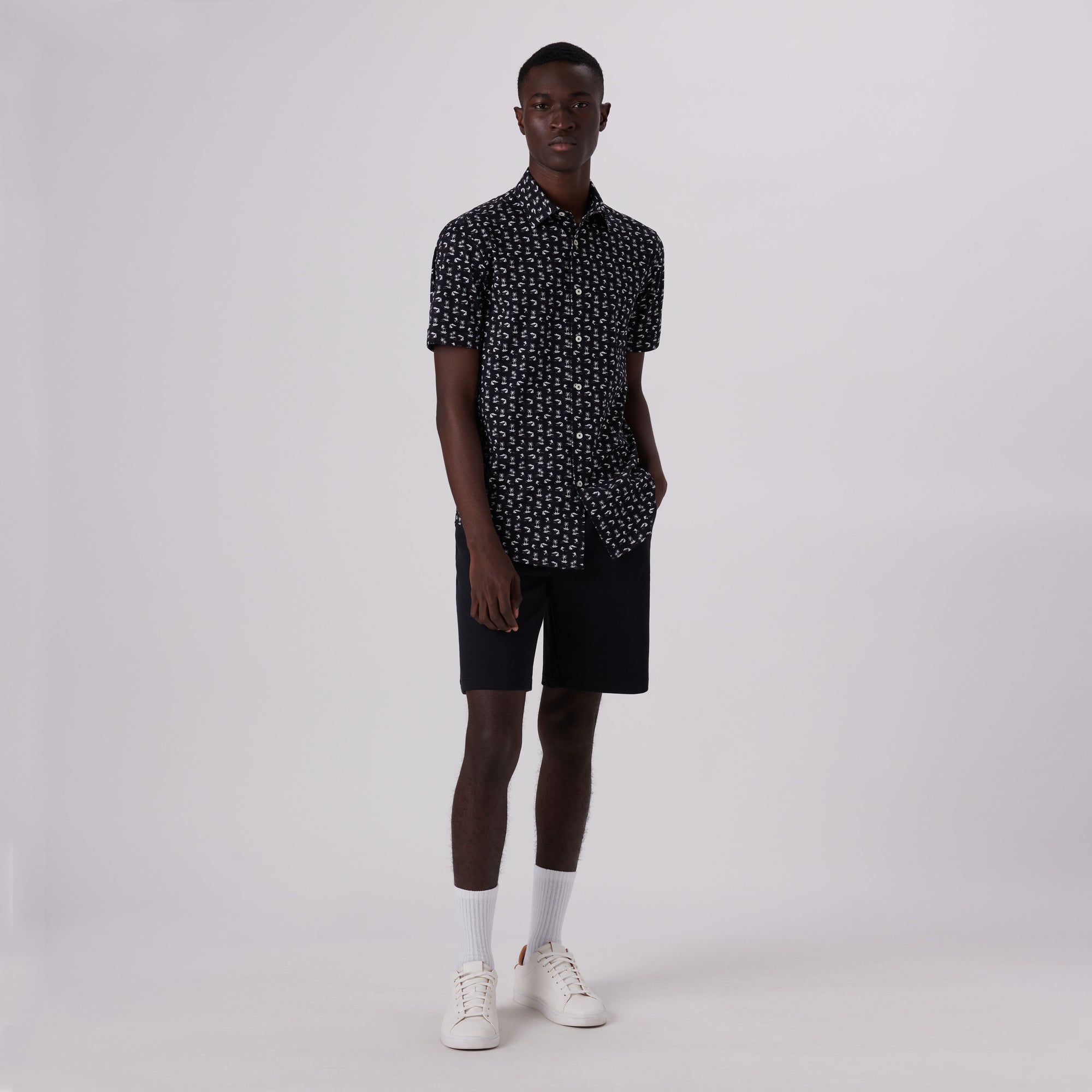 Miles Tropical Print OoohCotton Short Sleeve Shirt