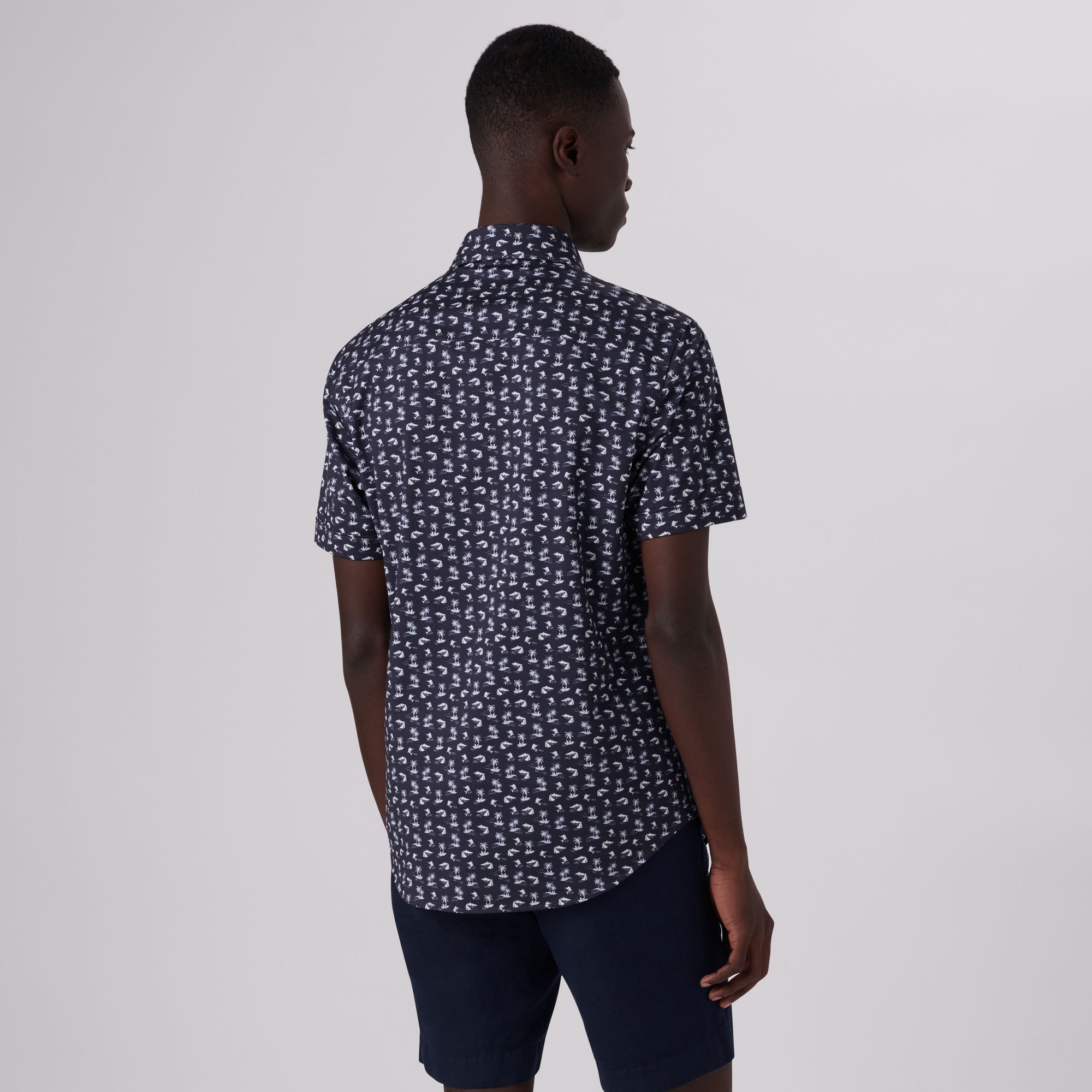 Miles Tropical Print OoohCotton Short Sleeve Shirt