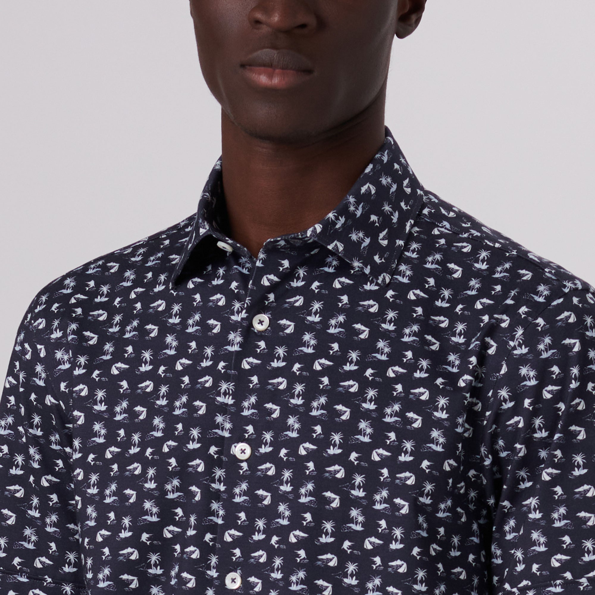 Miles Tropical Print OoohCotton Short Sleeve Shirt