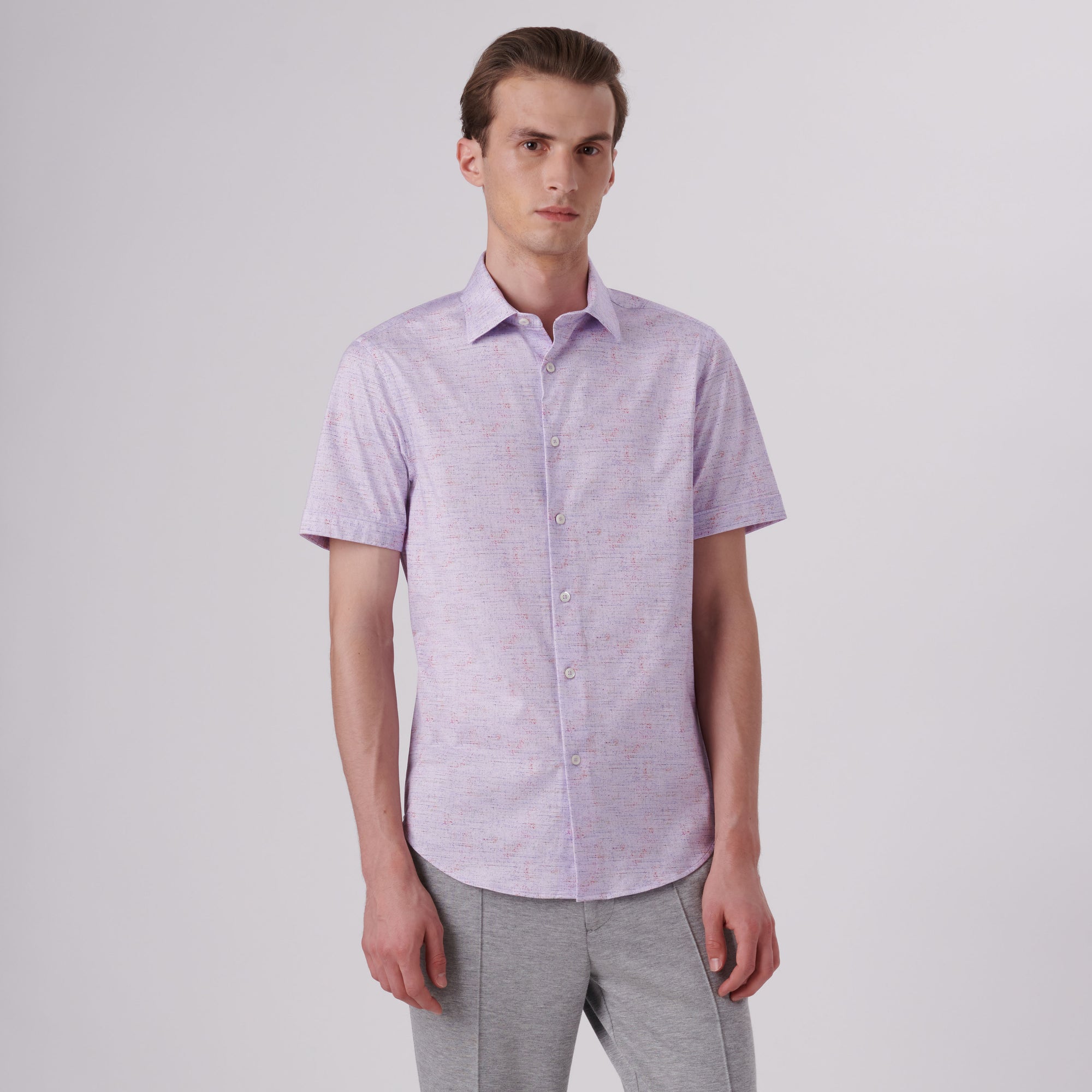 Miles Marled Print OoohCotton Short Sleeve Shirt