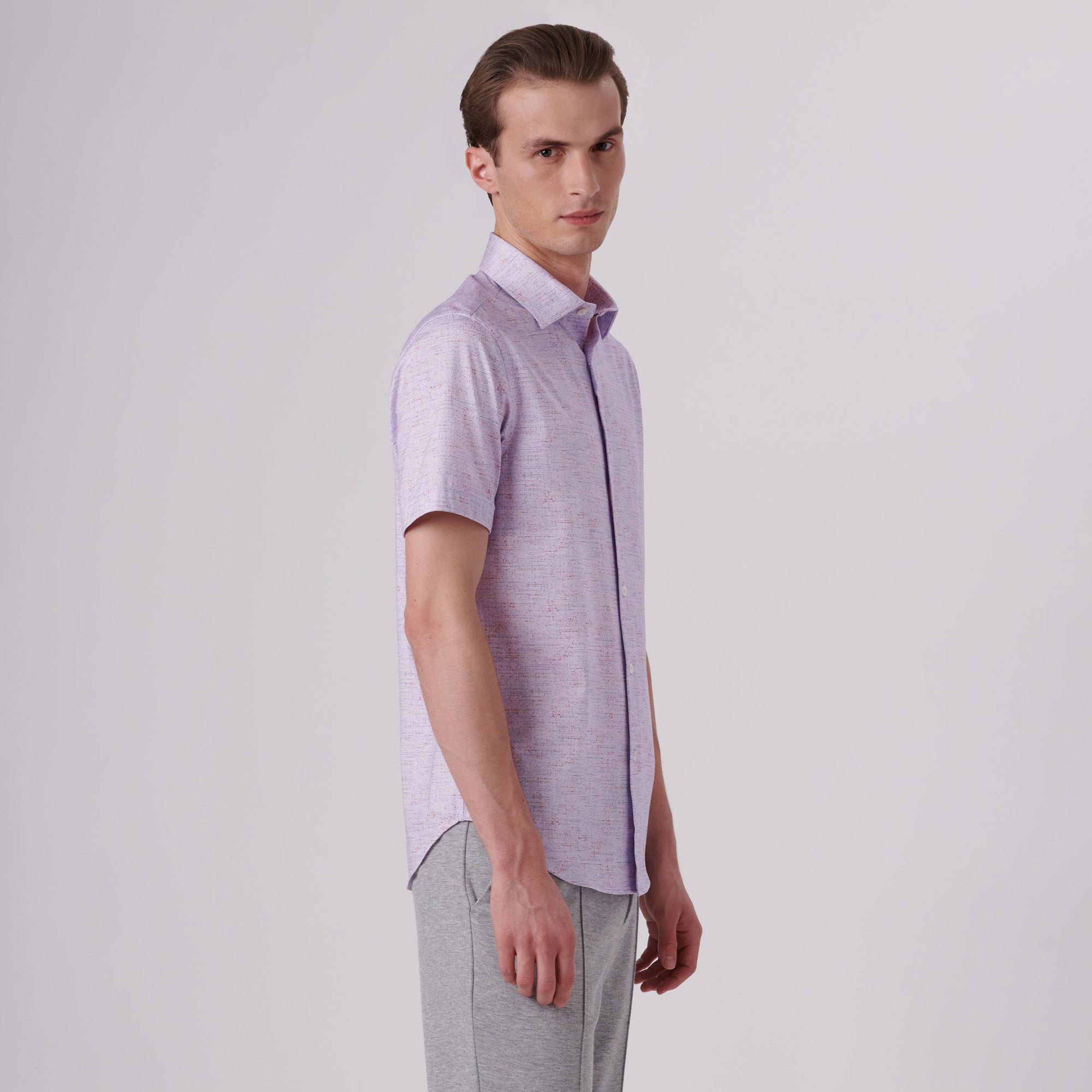 Miles Marled Print OoohCotton Short Sleeve Shirt