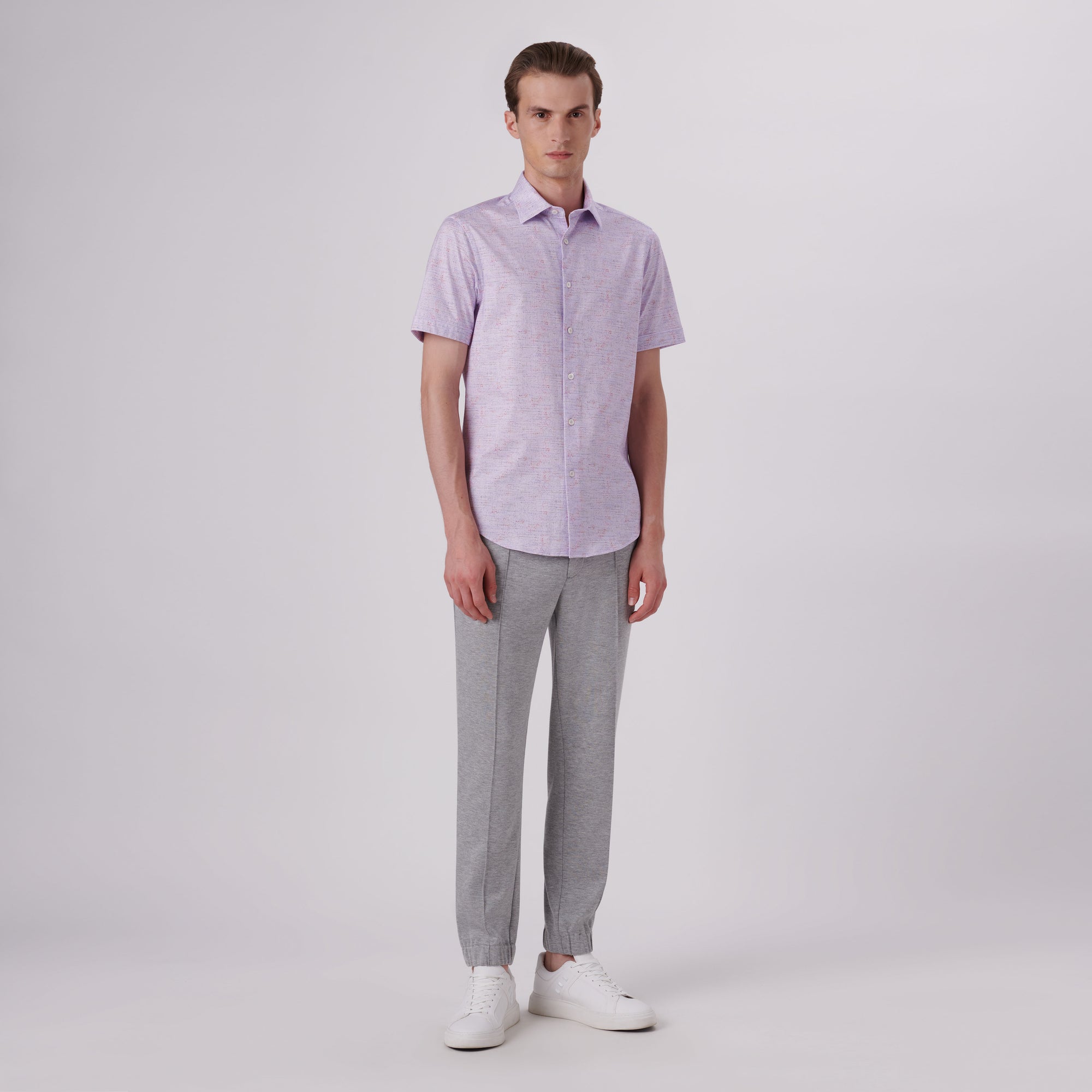 Miles Marled Print OoohCotton Short Sleeve Shirt