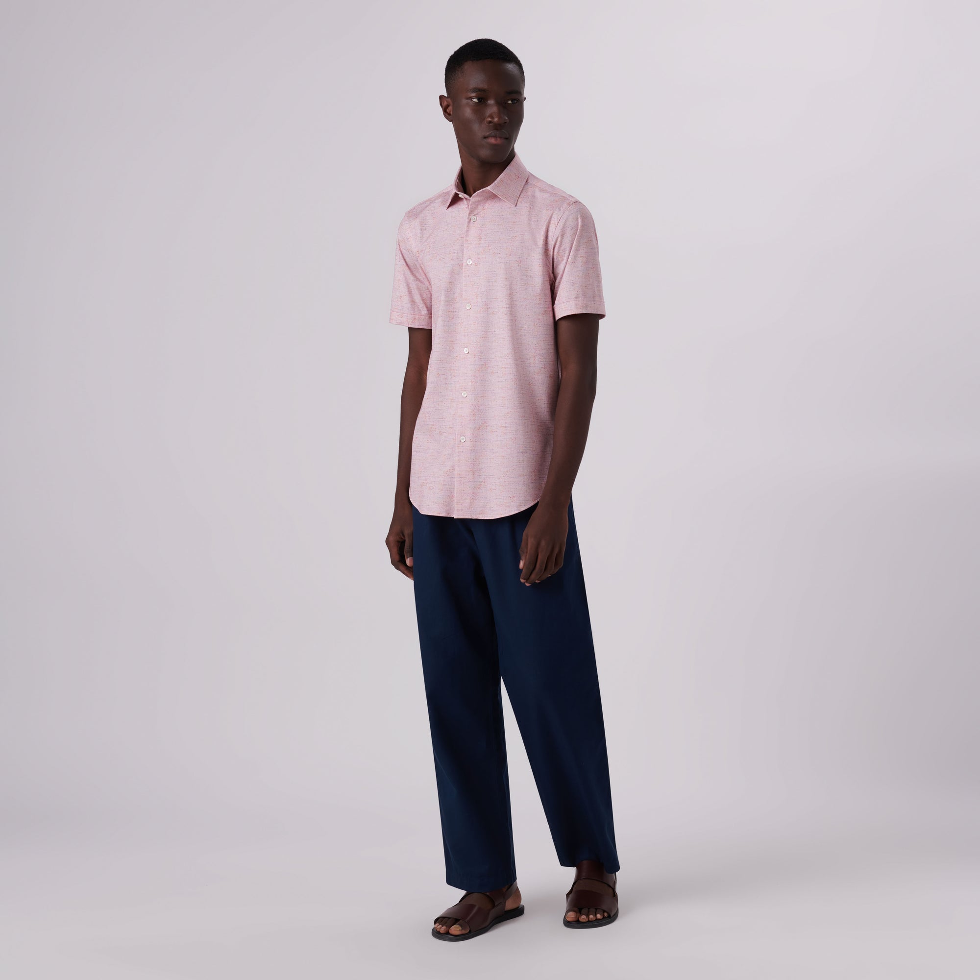 Miles Marled Print OoohCotton Short Sleeve Shirt