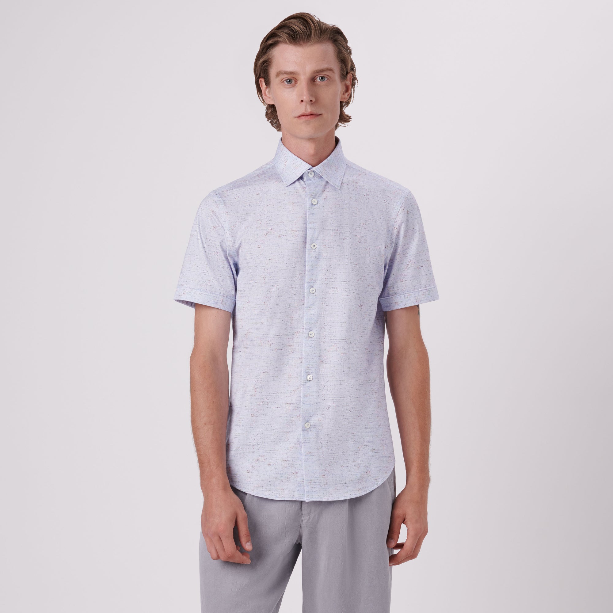 Miles Marled Print OoohCotton Short Sleeve Shirt