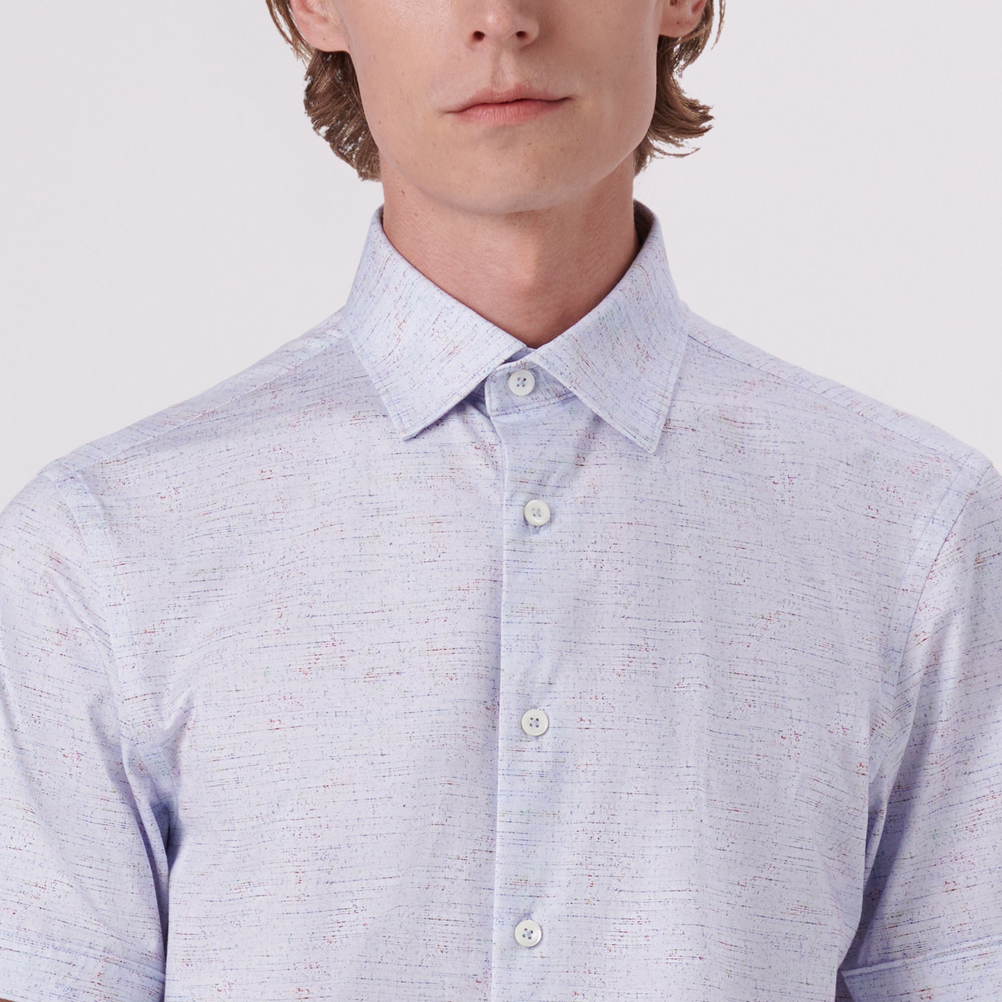 Miles Marled Print OoohCotton Short Sleeve Shirt