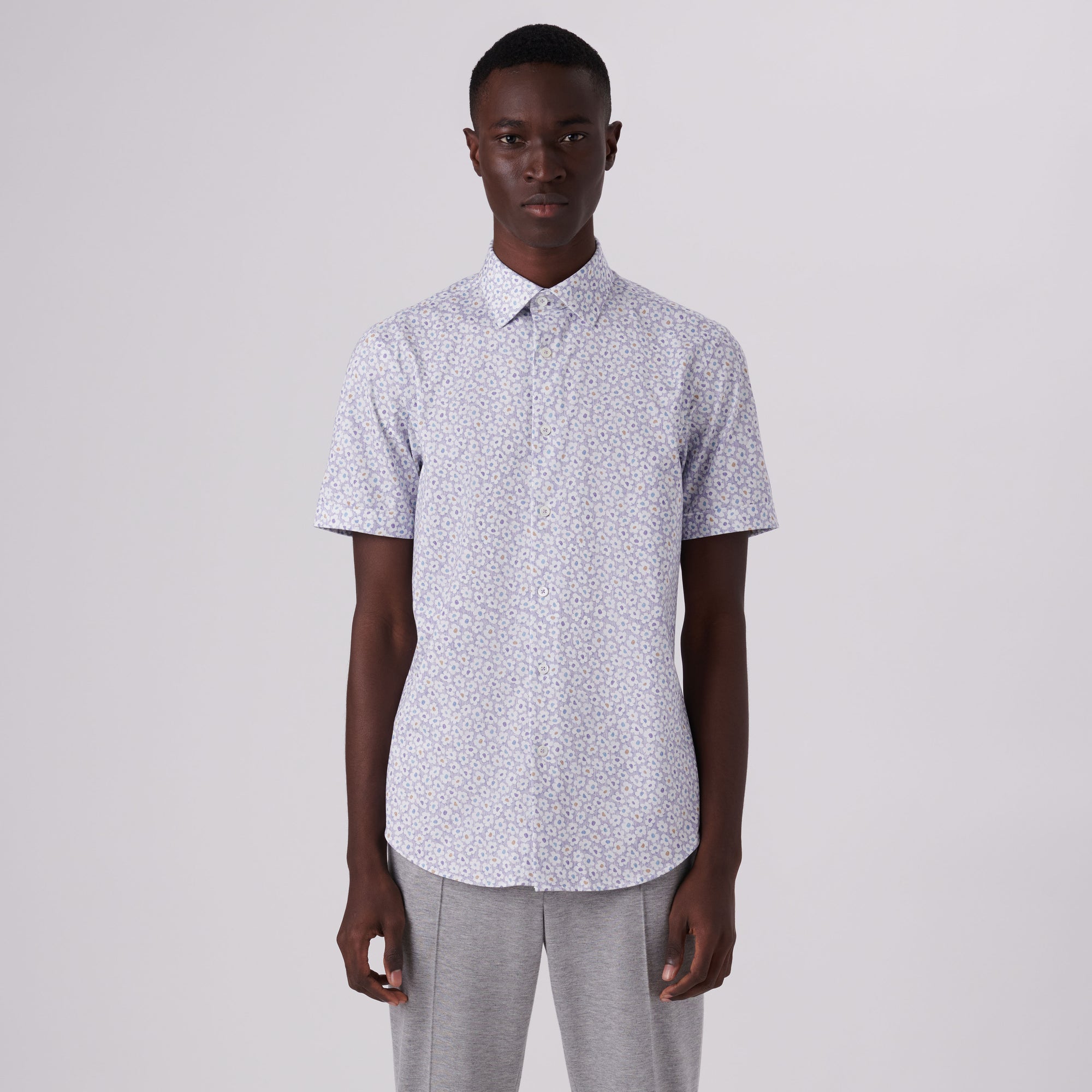 Miles Floral Print OoohCotton Short Sleeve Shirt