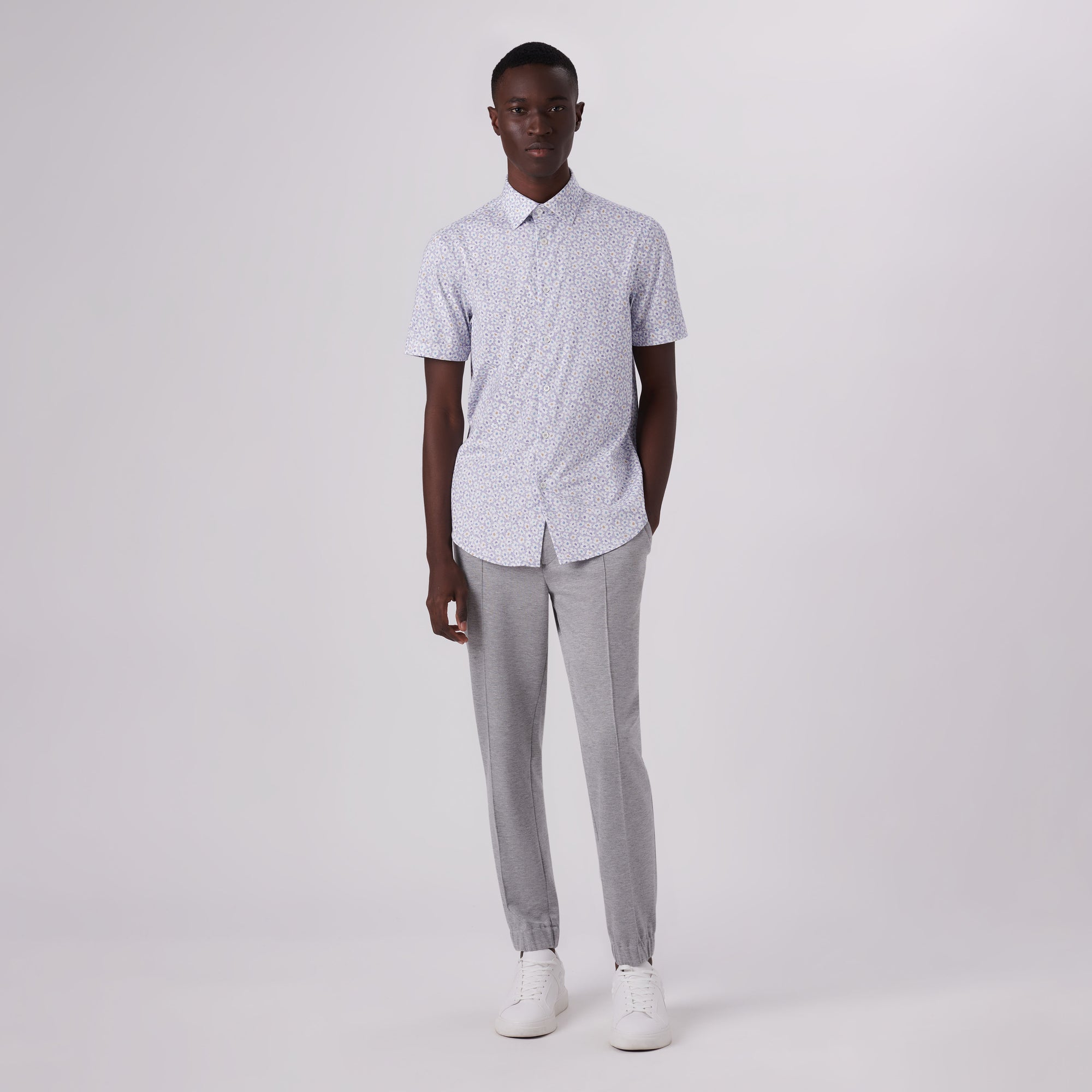 Miles Floral Print OoohCotton Short Sleeve Shirt