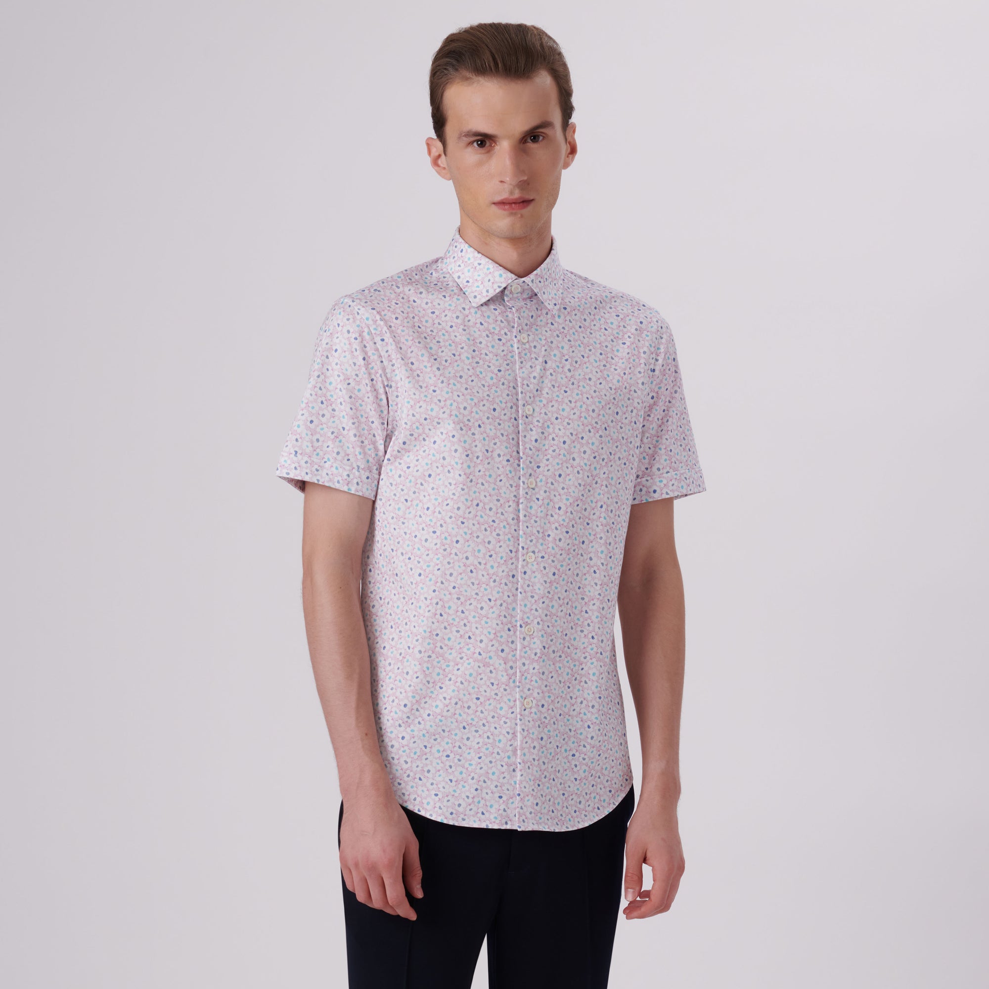 Miles Floral Print OoohCotton Short Sleeve Shirt