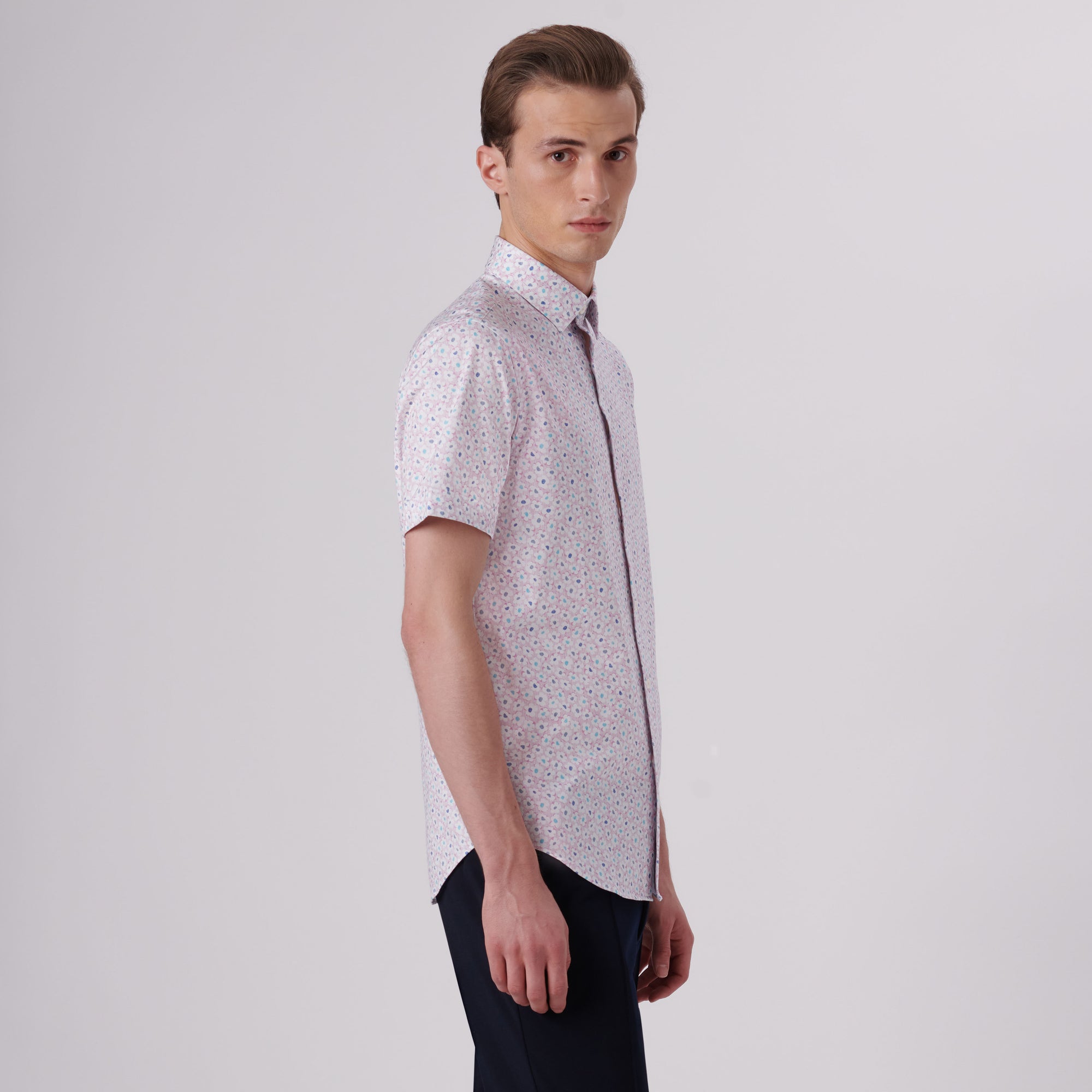 Miles Floral Print OoohCotton Short Sleeve Shirt