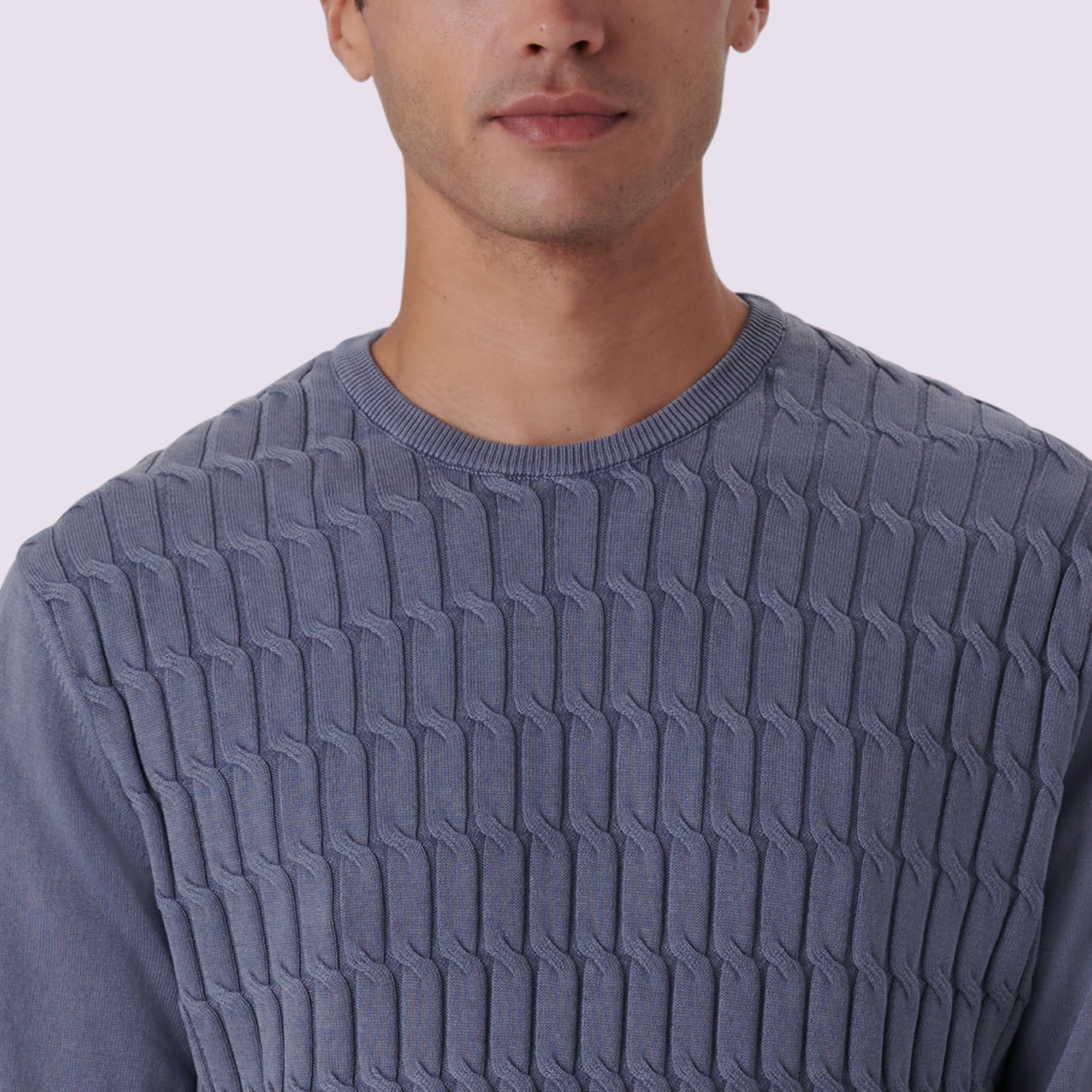 Knit Stitch Crew Neck Sweater