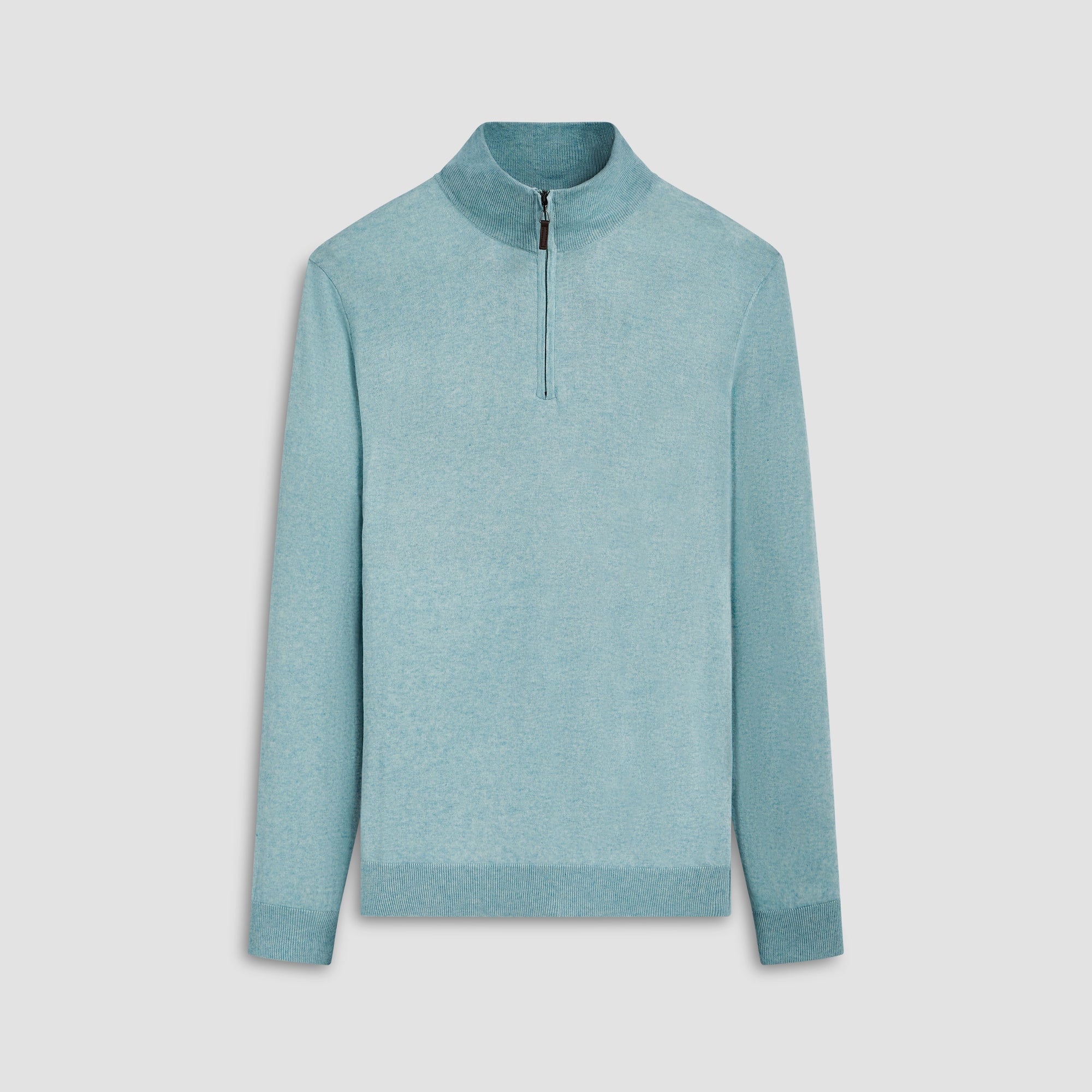 Solid Cotton Cashmere Quarter Zip Sweater