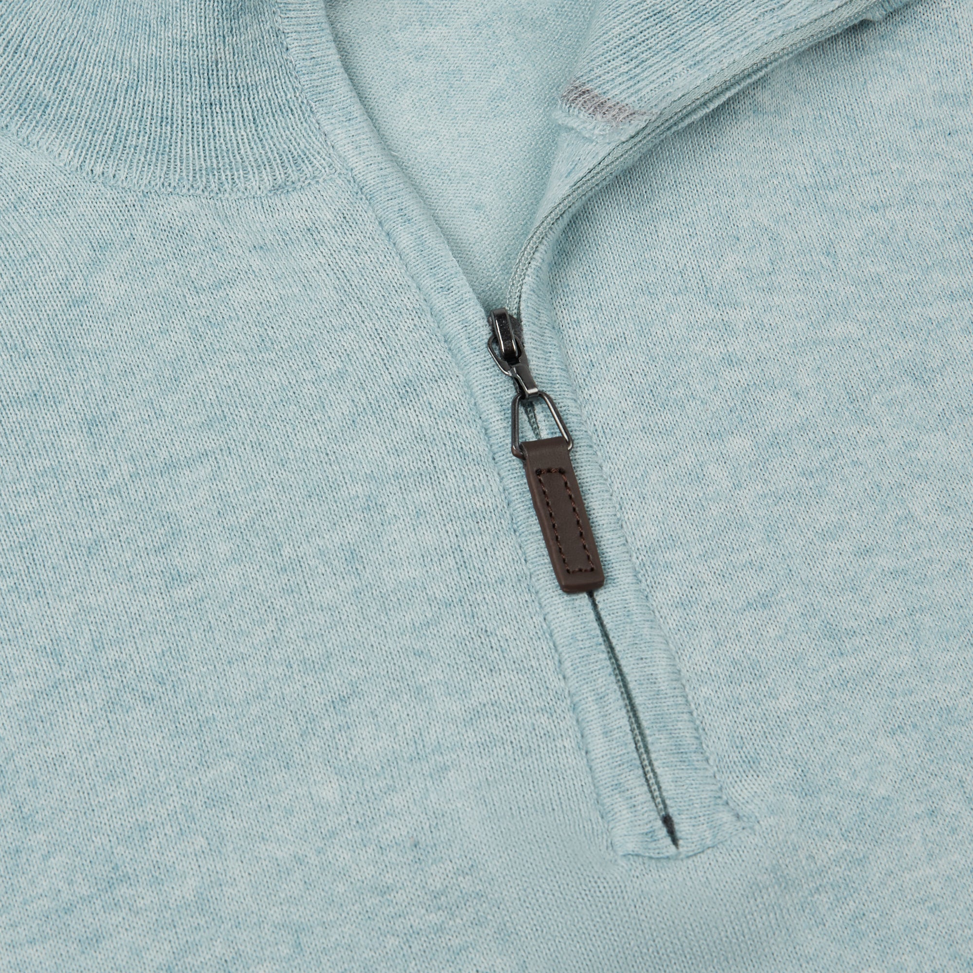 Solid Cotton Cashmere Quarter Zip Sweater