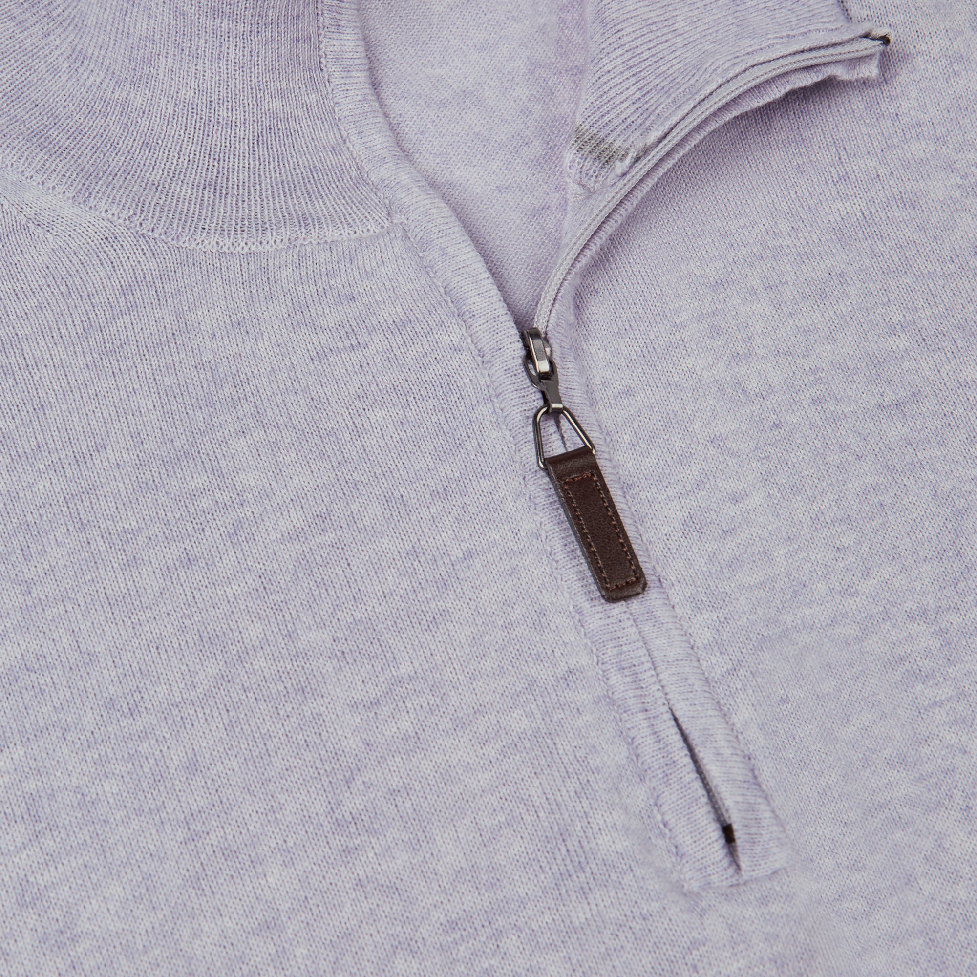 Solid Cotton Cashmere Quarter Zip Sweater