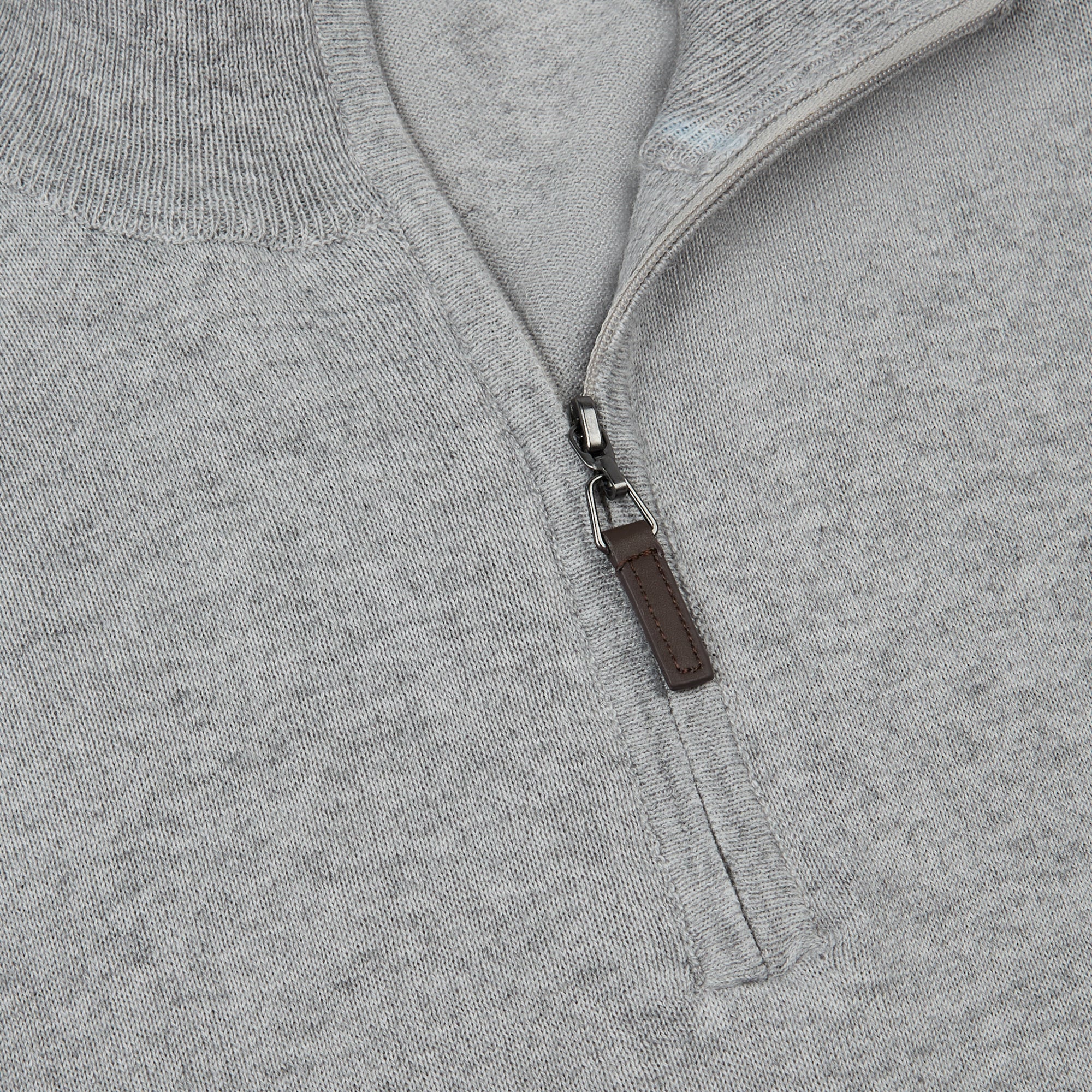 Solid Cotton Cashmere Quarter Zip Sweater
