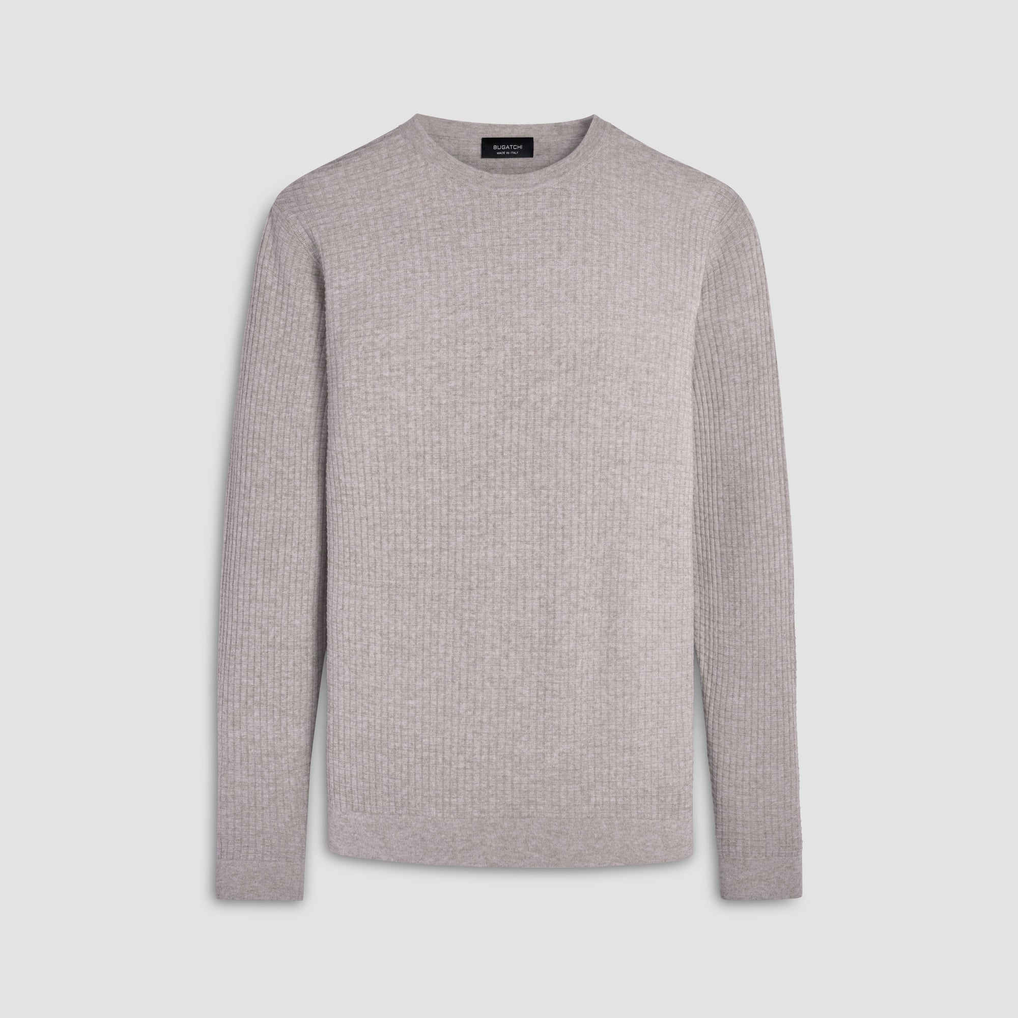 Waffle Knit Cotton Cashmere Crew Neck Sweater