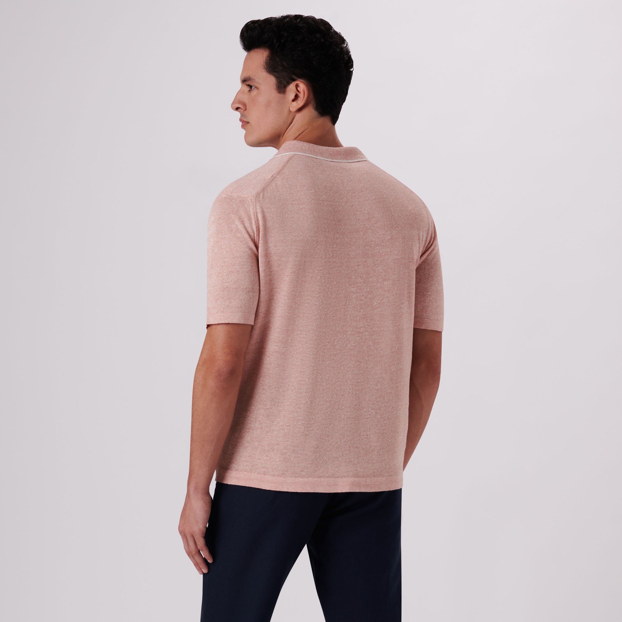 Melange Short Sleeve Riviera V-Neck Sweater