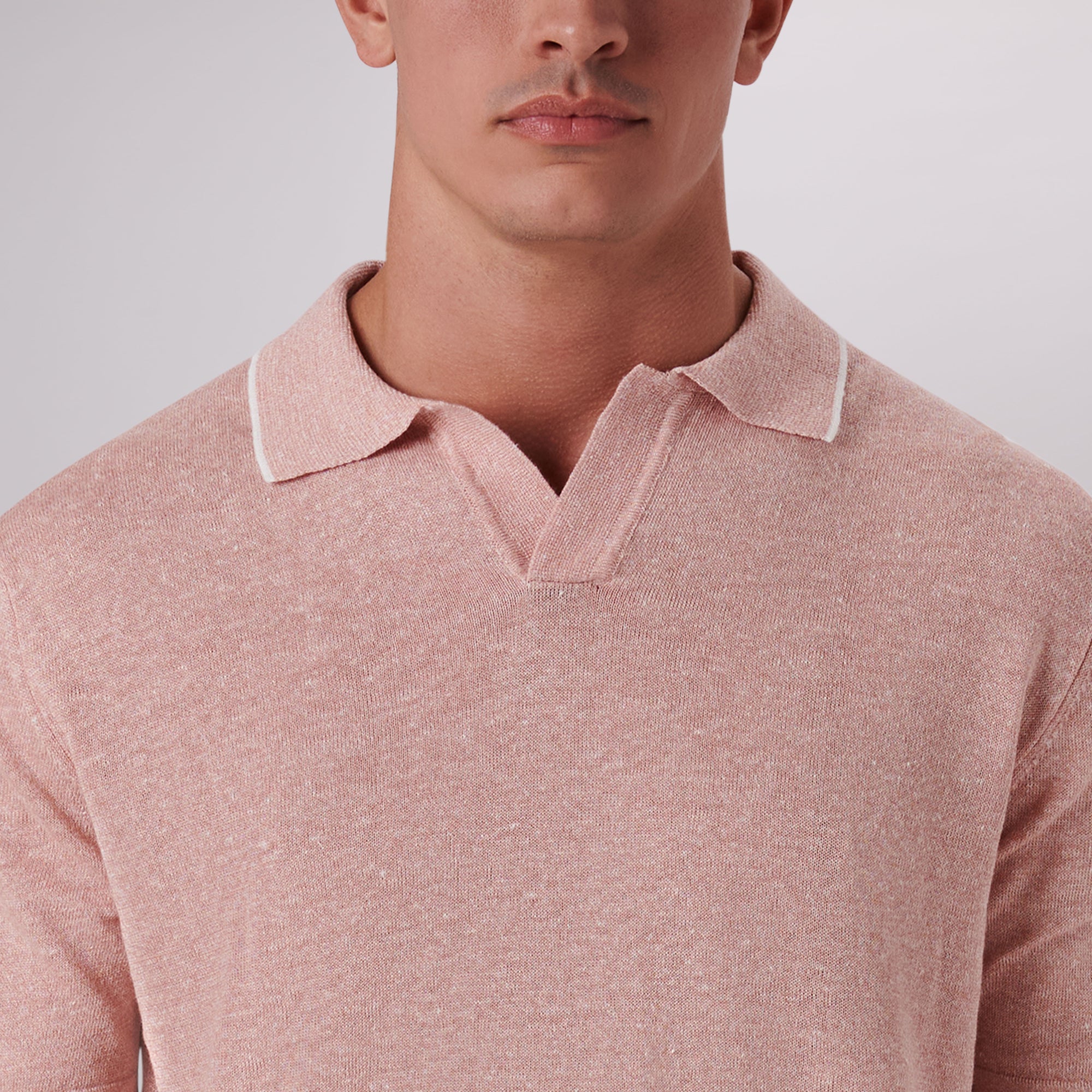 Melange Short Sleeve Riviera V-Neck Sweater