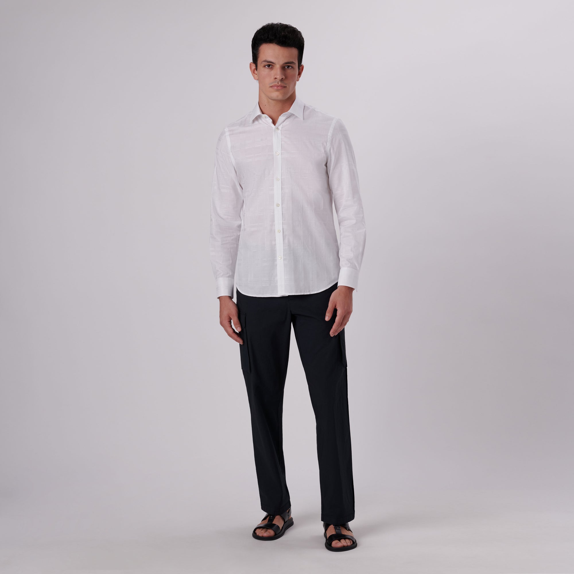 Julian Tonal Plaid Jacquard Shirt
