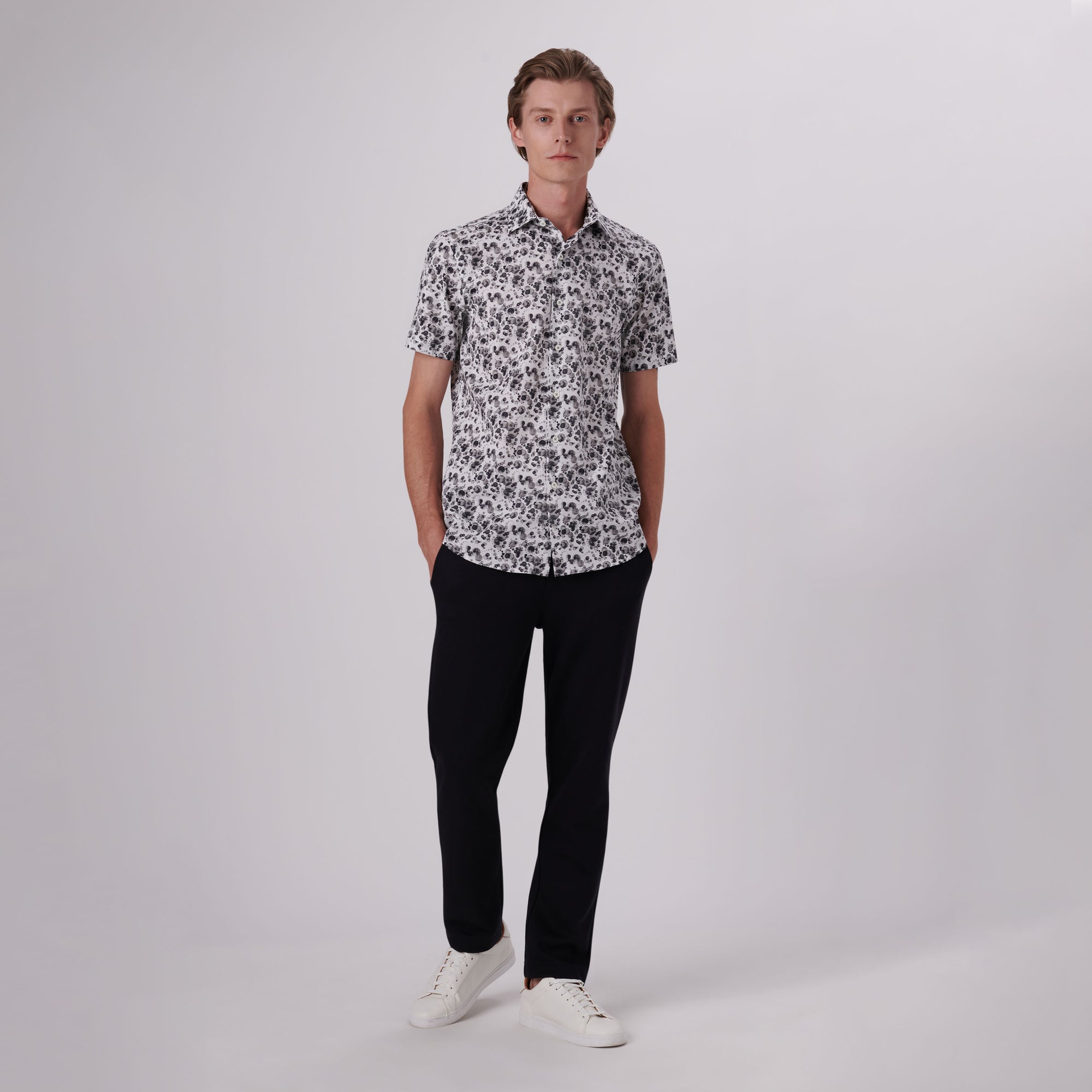 Orson Monochrome Bubbles Print Short Sleeve Shirt
