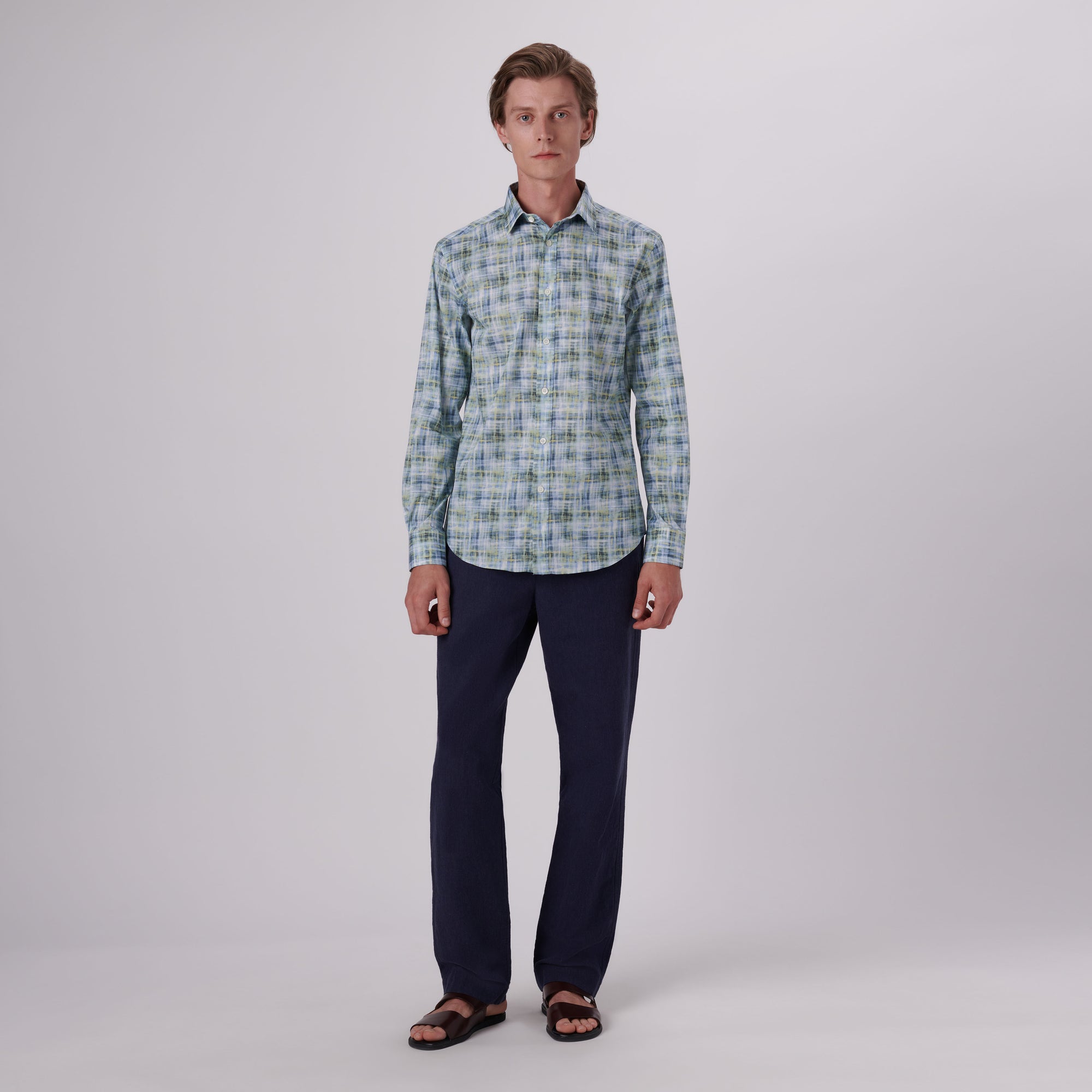 Julian Irregular Check Print Shirt