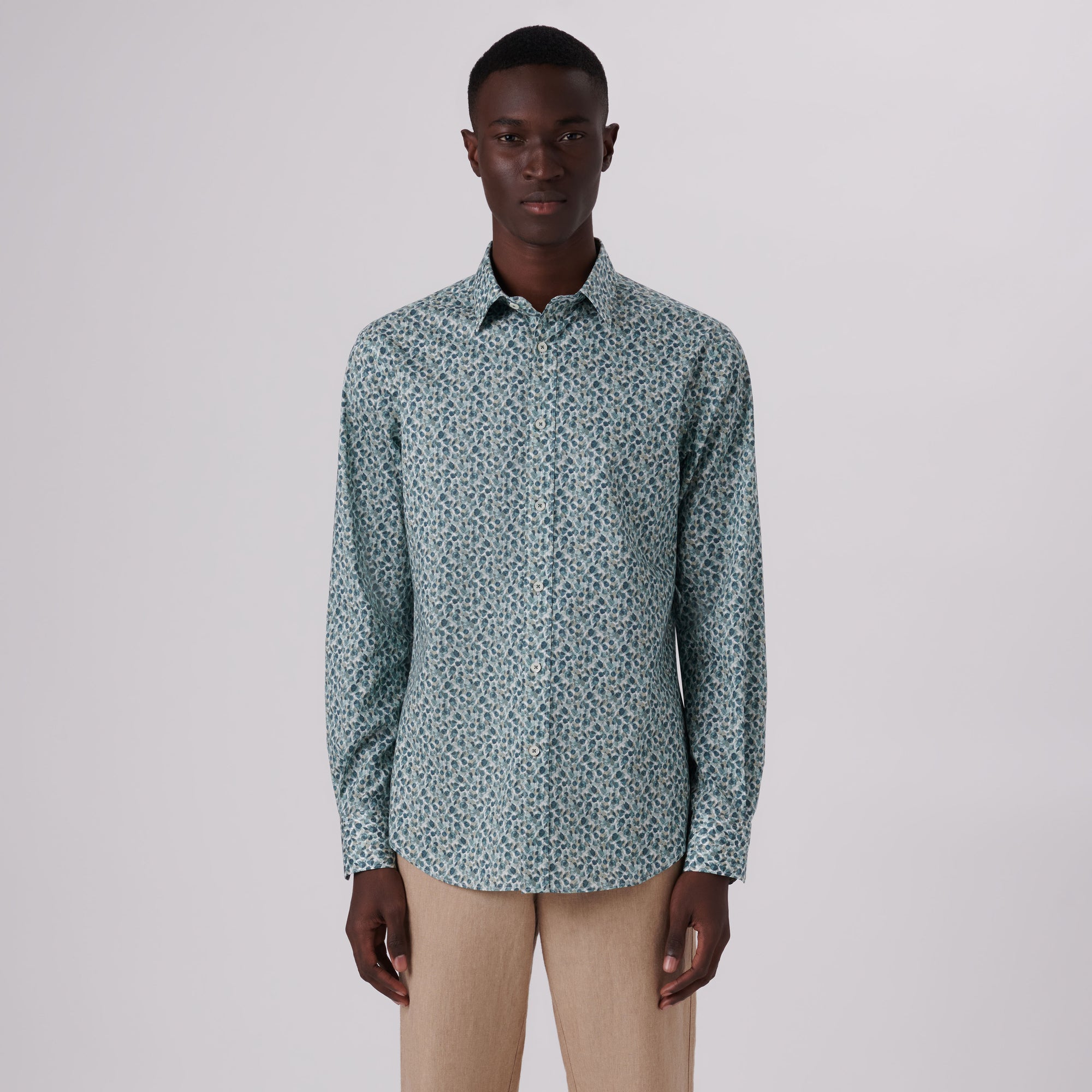 Julian Leaf Print Shirt  BUGATCHI