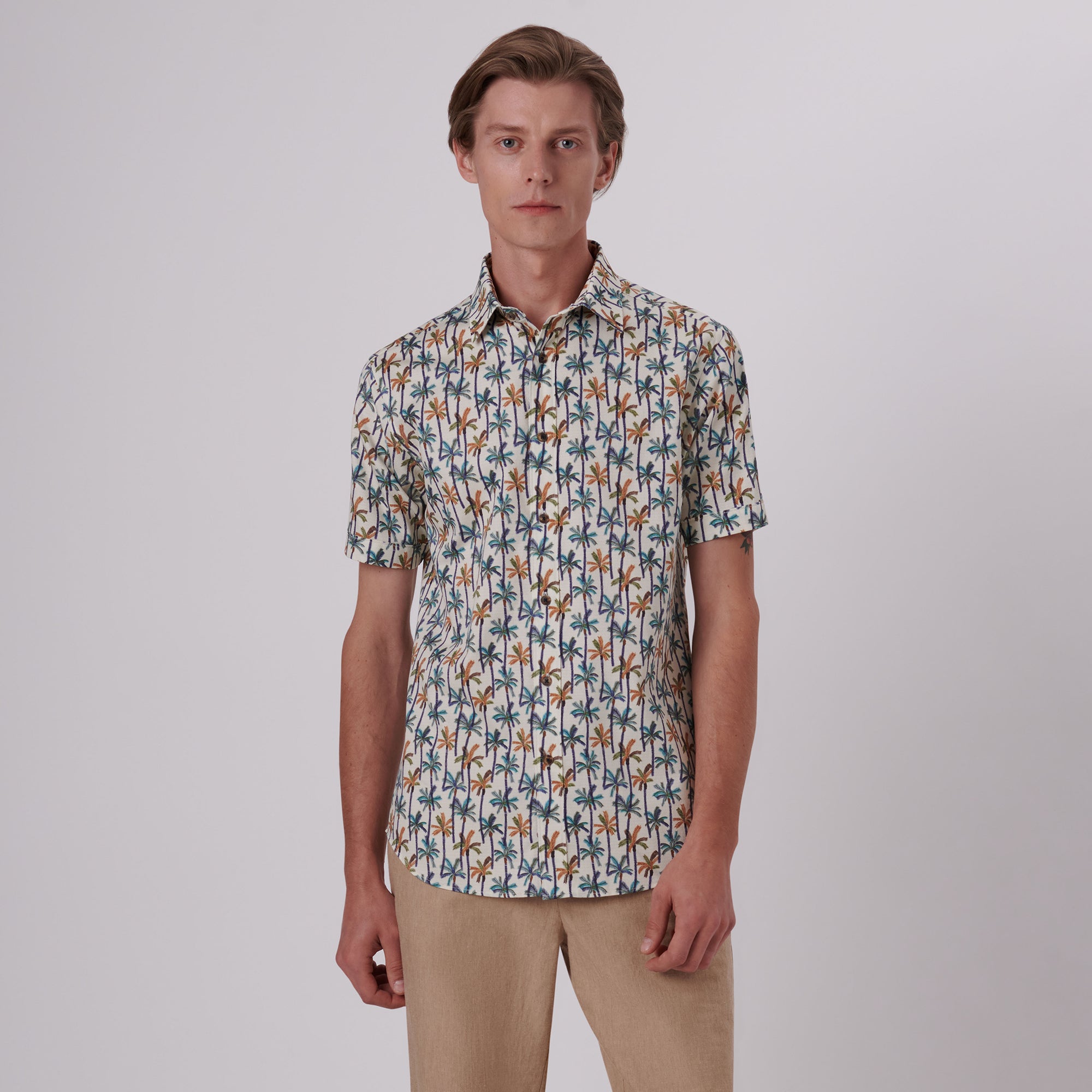 Orson Palm Tree Print Short Sleeve Shirt