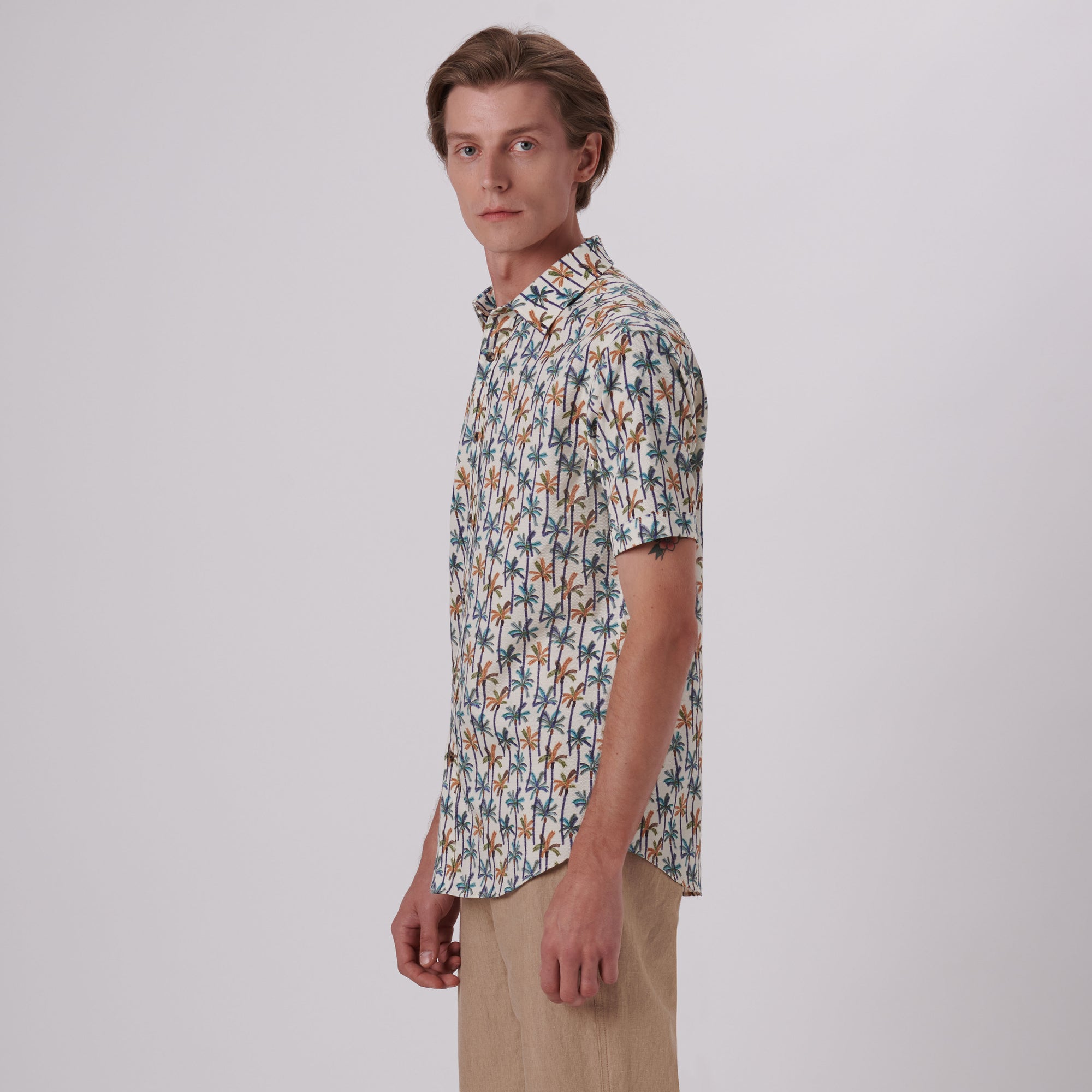 Orson Palm Tree Print Short Sleeve Shirt
