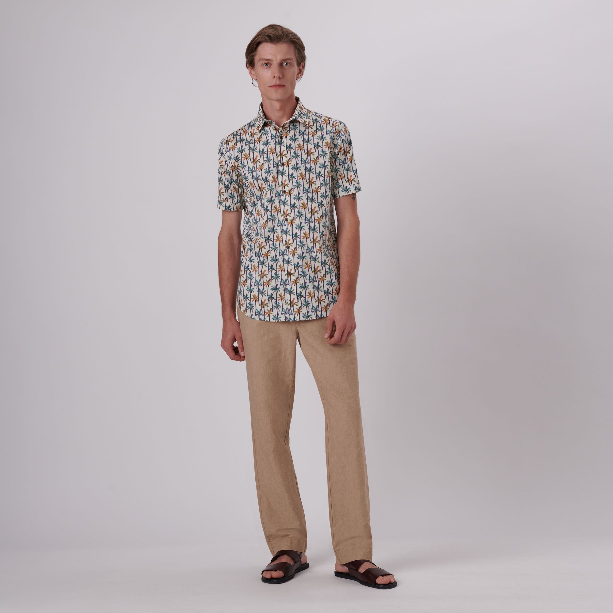 Orson Palm Tree Print Short Sleeve Shirt