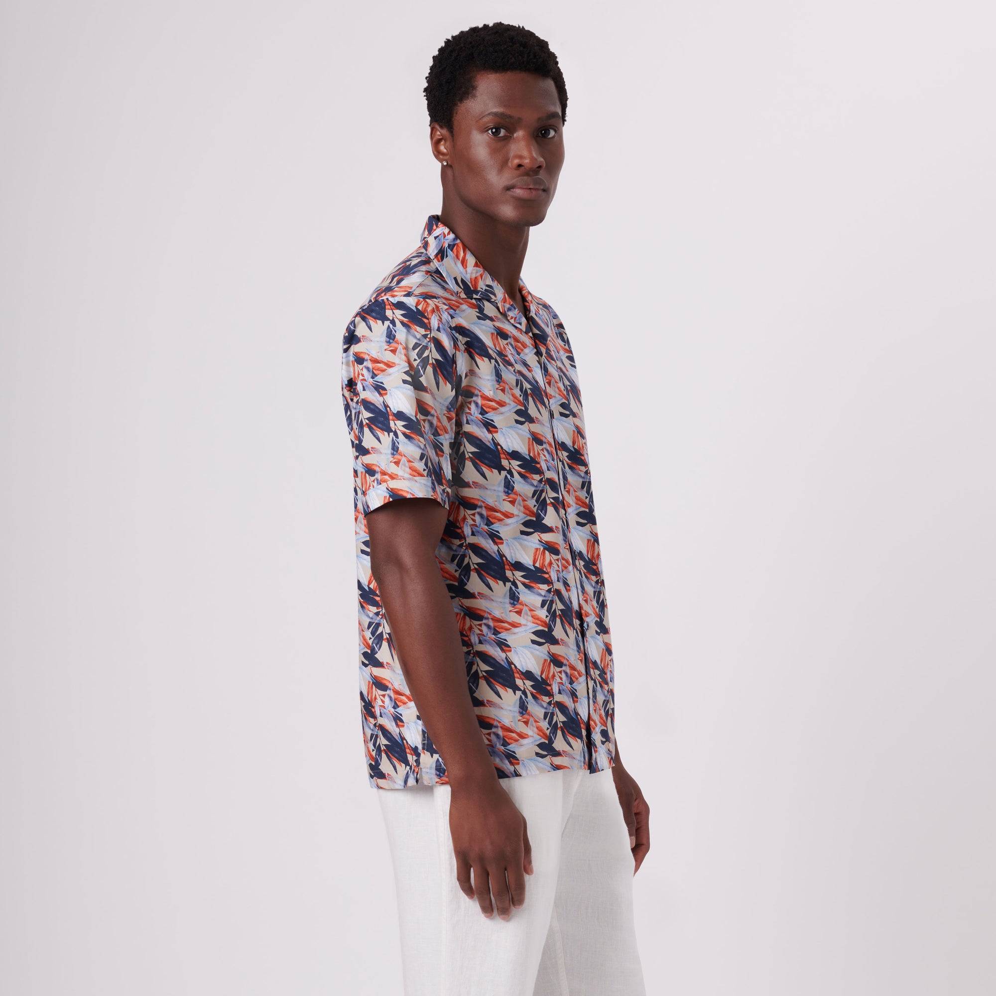 Jackson Leaf Print Short Sleeve Shirt