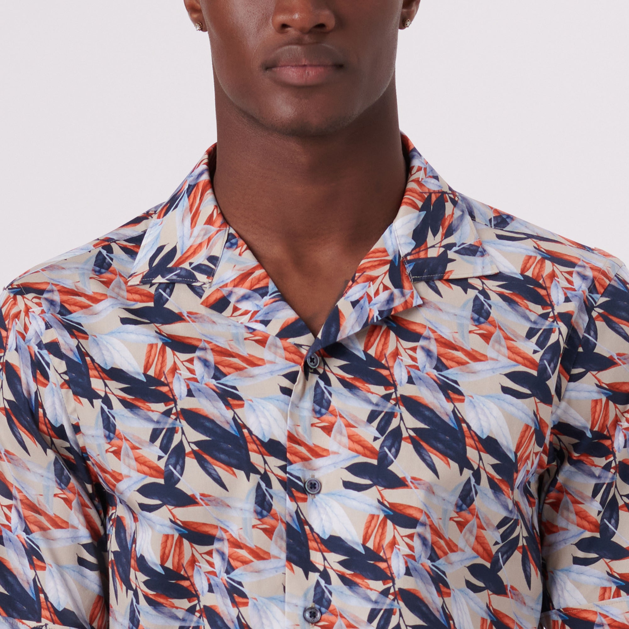 Jackson Leaf Print Short Sleeve Shirt
