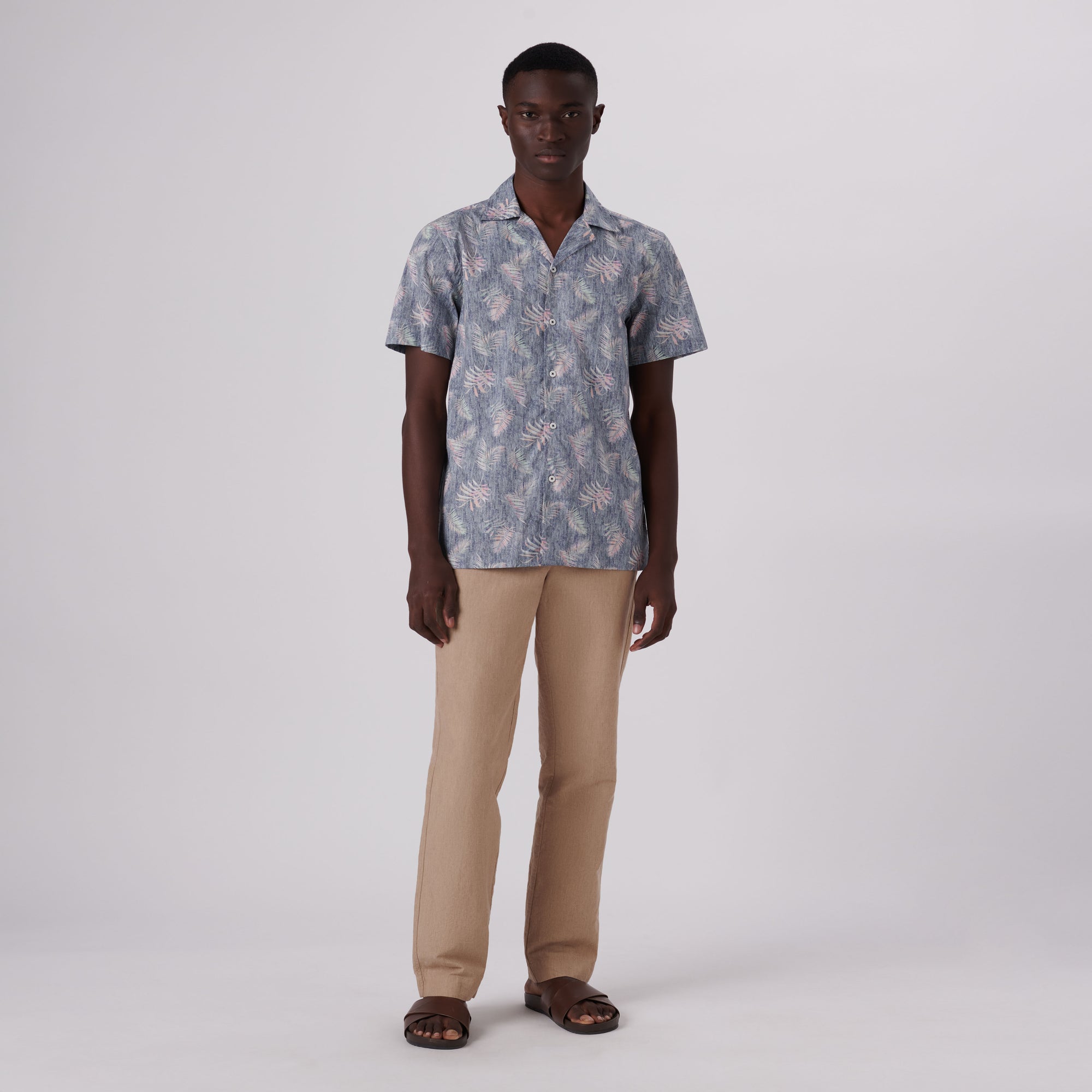 Jackson Leaf Print Short Sleeve Shirt