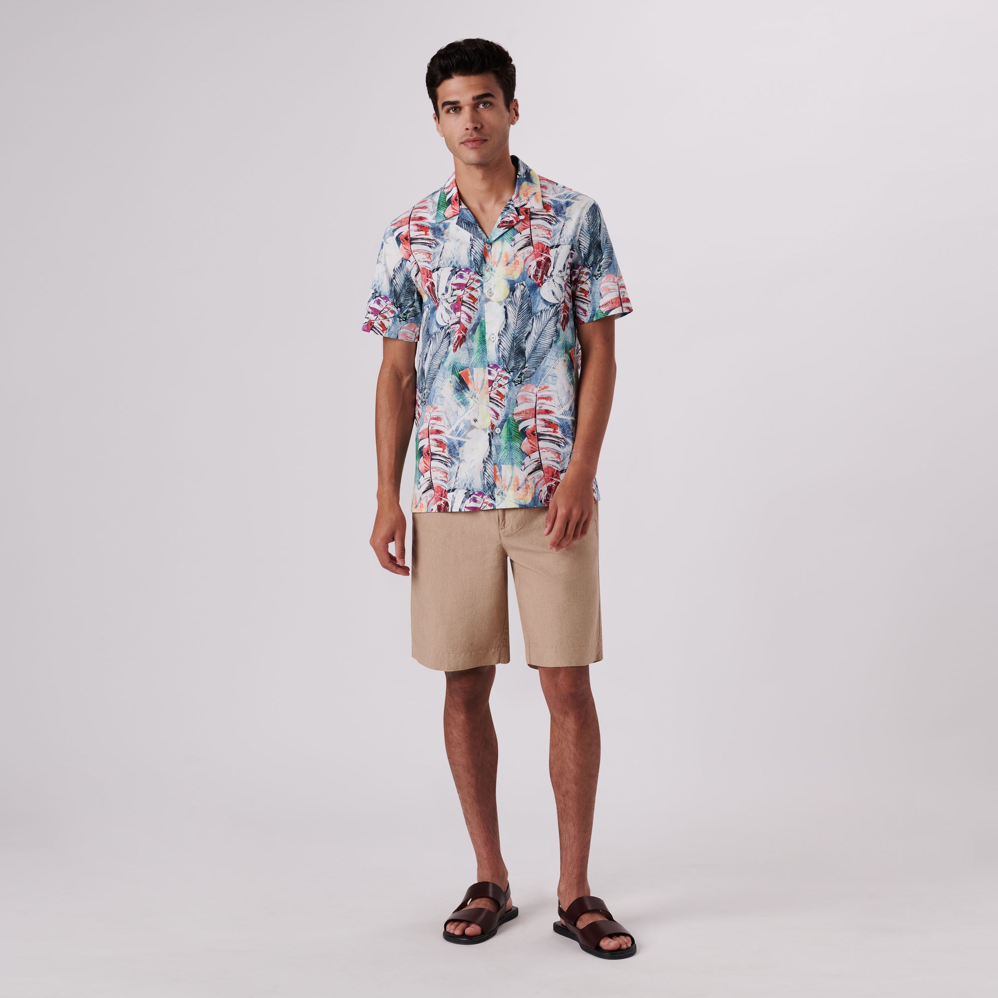 Jackson Leaf Print Short Sleeve Shirt