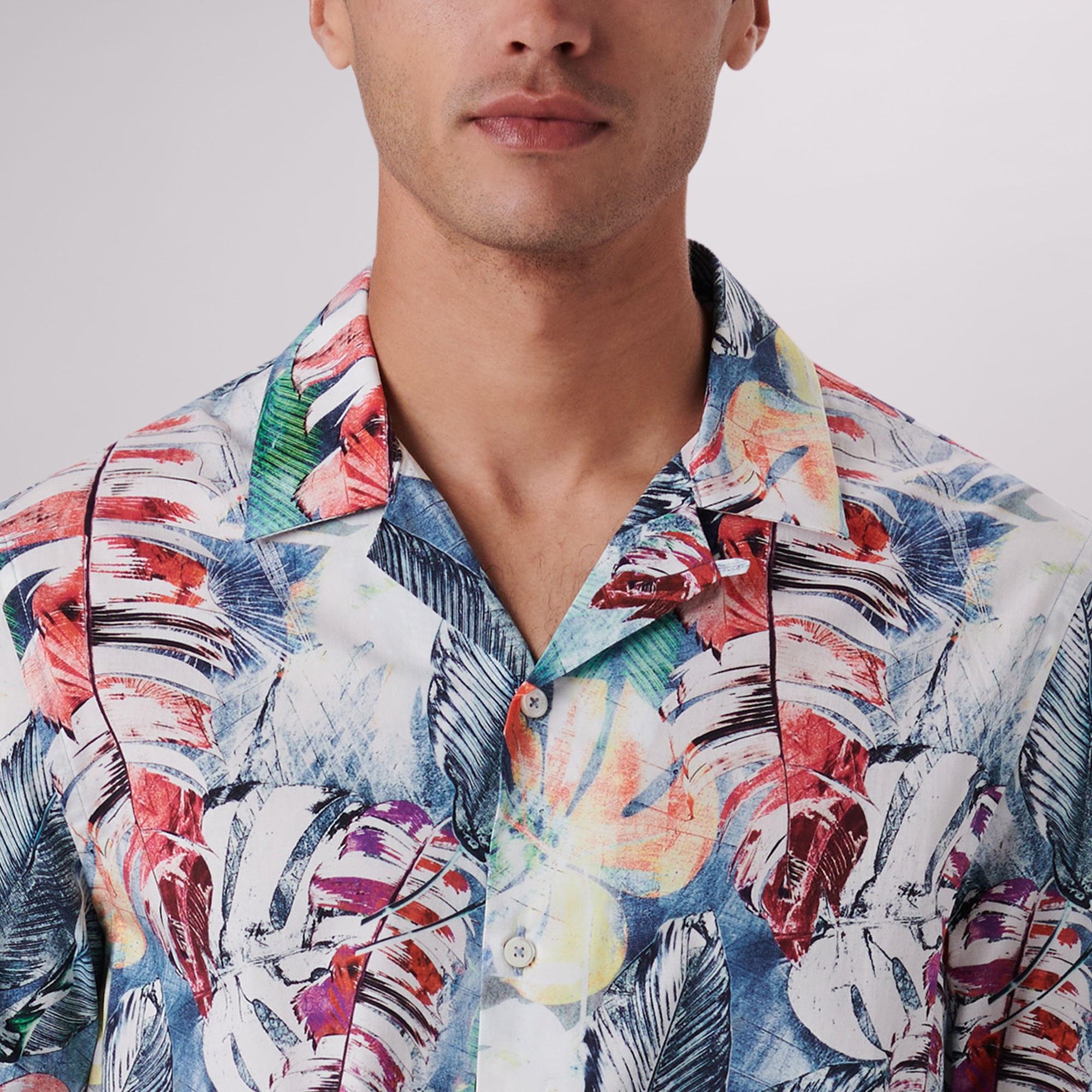 Jackson Leaf Print Short Sleeve Shirt