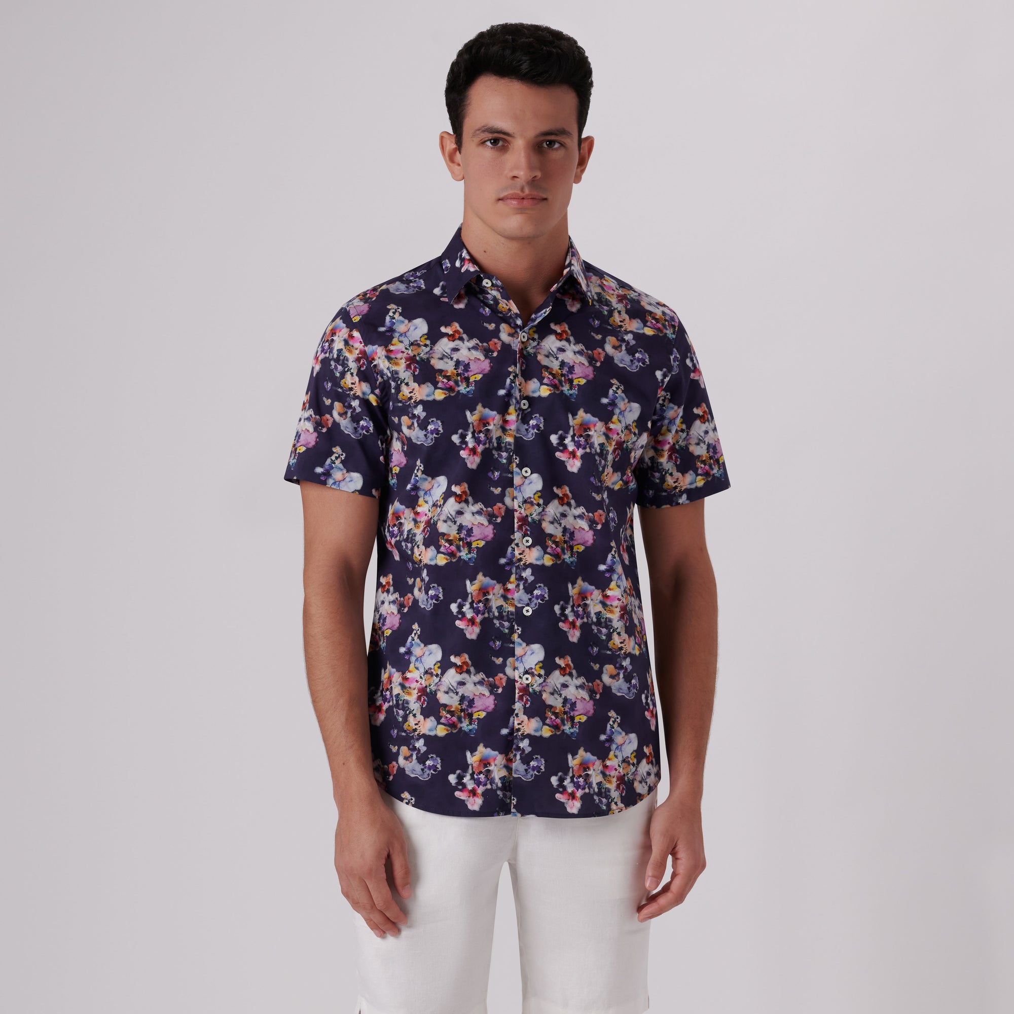 Orson Watercolor Print Short Sleeve Shirt