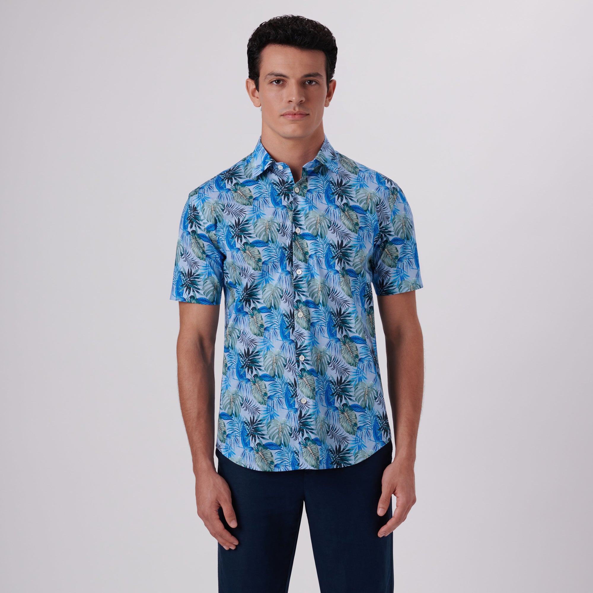 Orson Leaf Print Short Sleeve Shirt