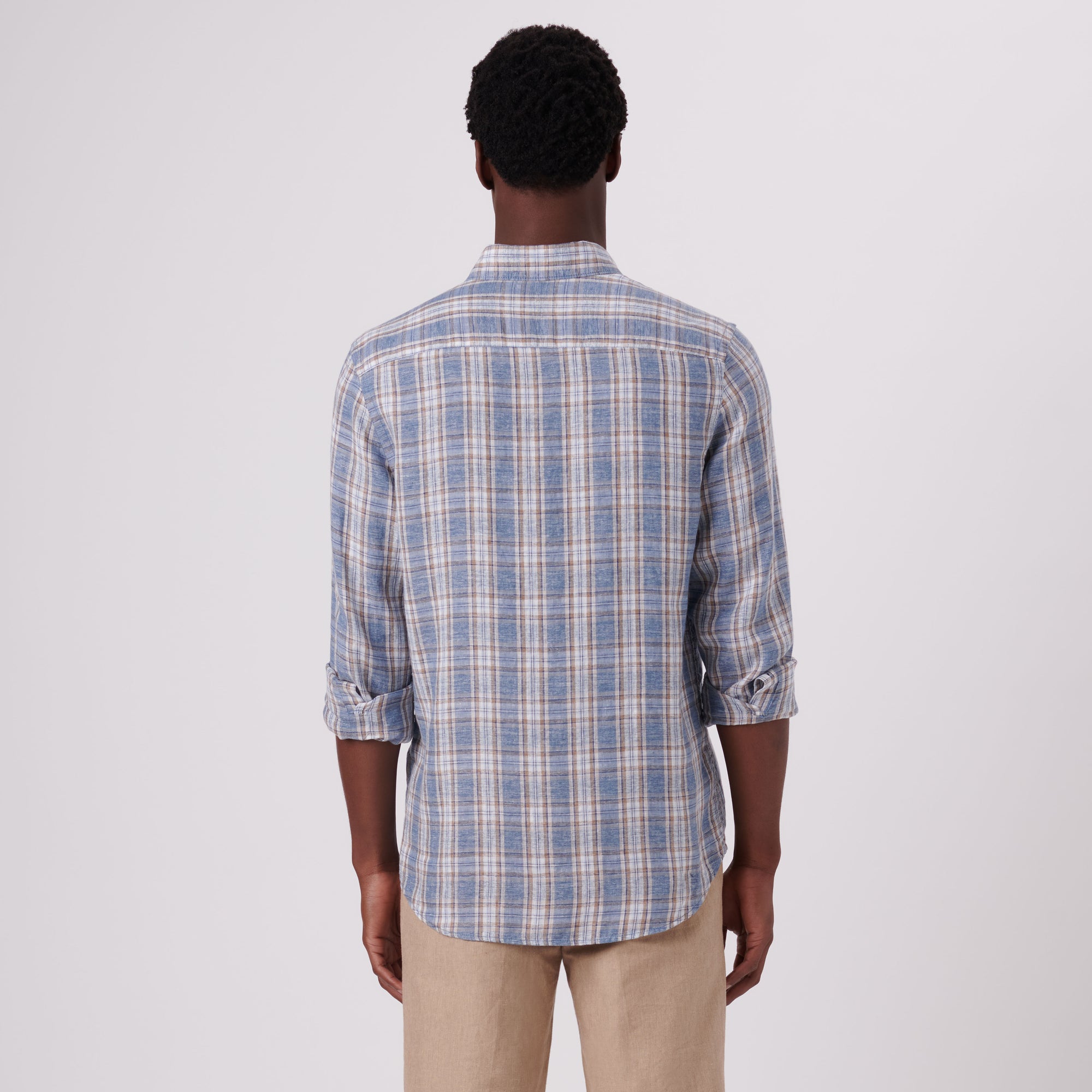 Karl Plaid Check Linen Shirt