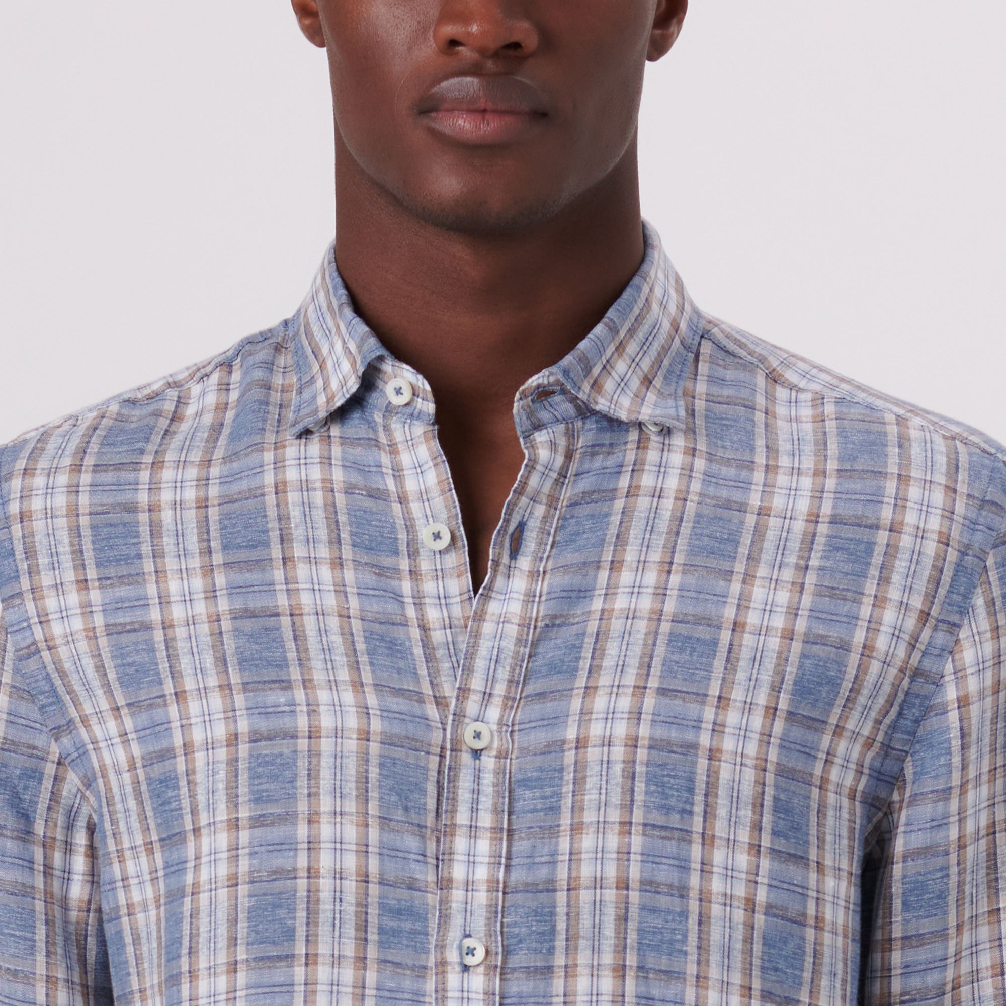 Karl Plaid Check Linen Shirt
