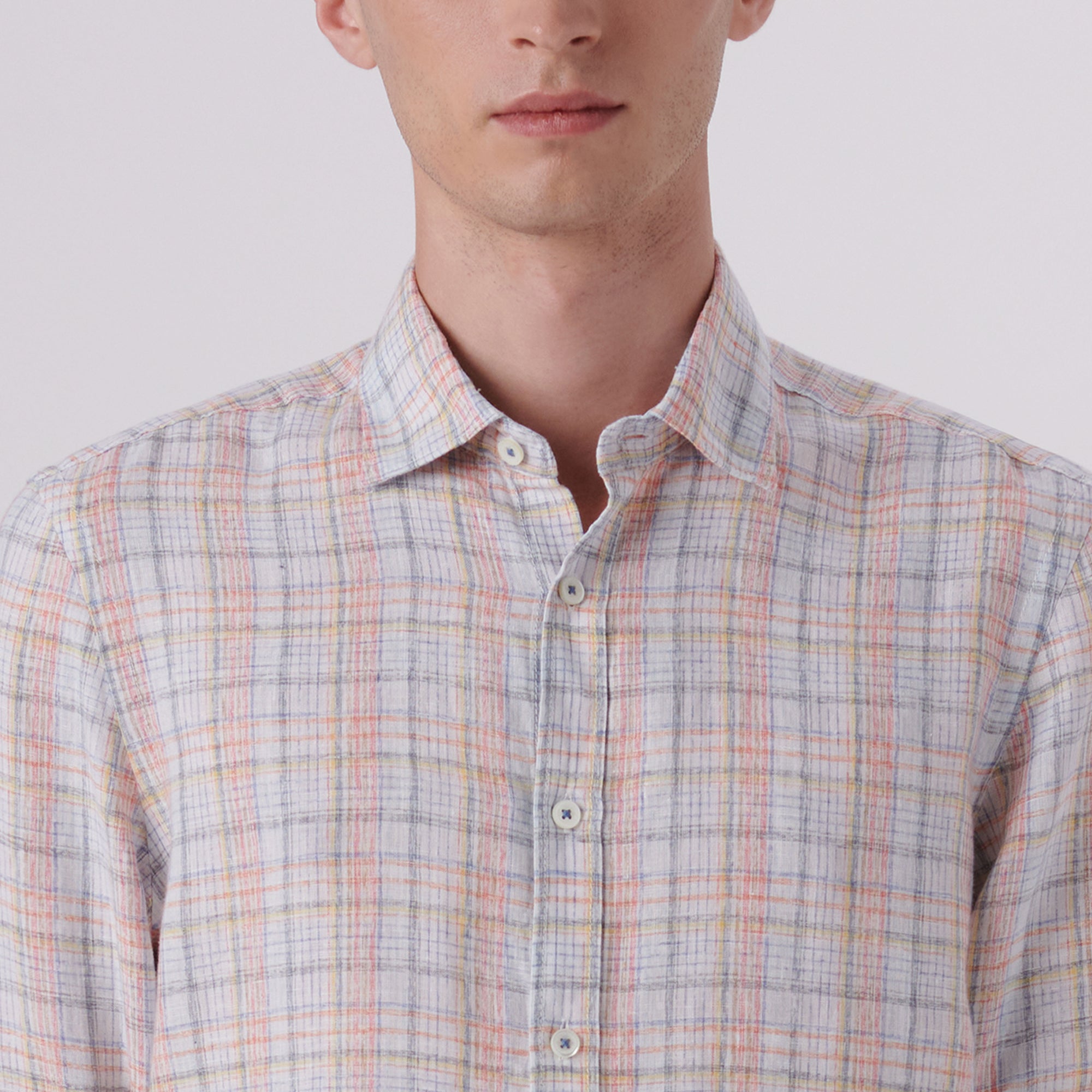 Julian Multi Check Linen Shirt