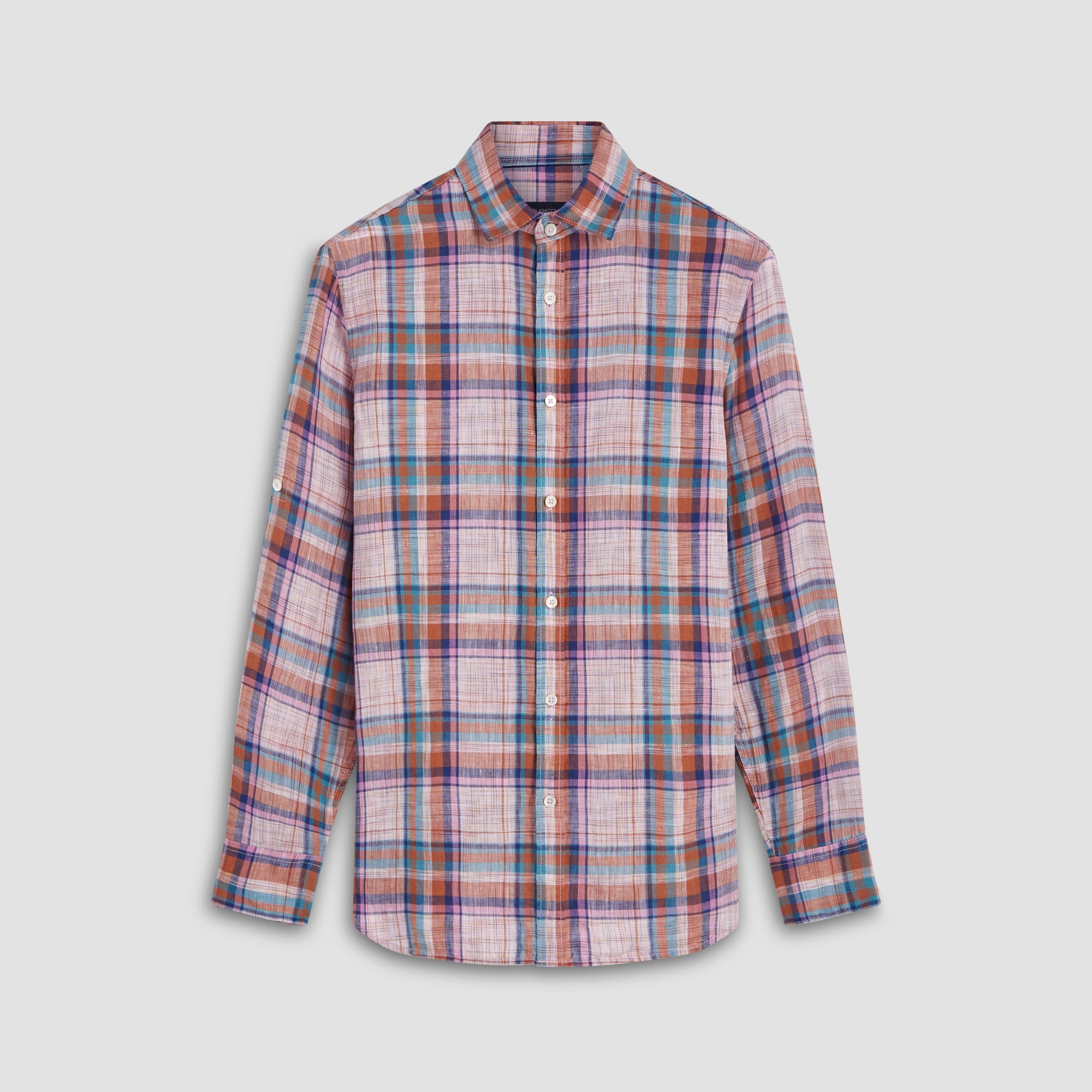 Julian Madras Check Linen Shirt