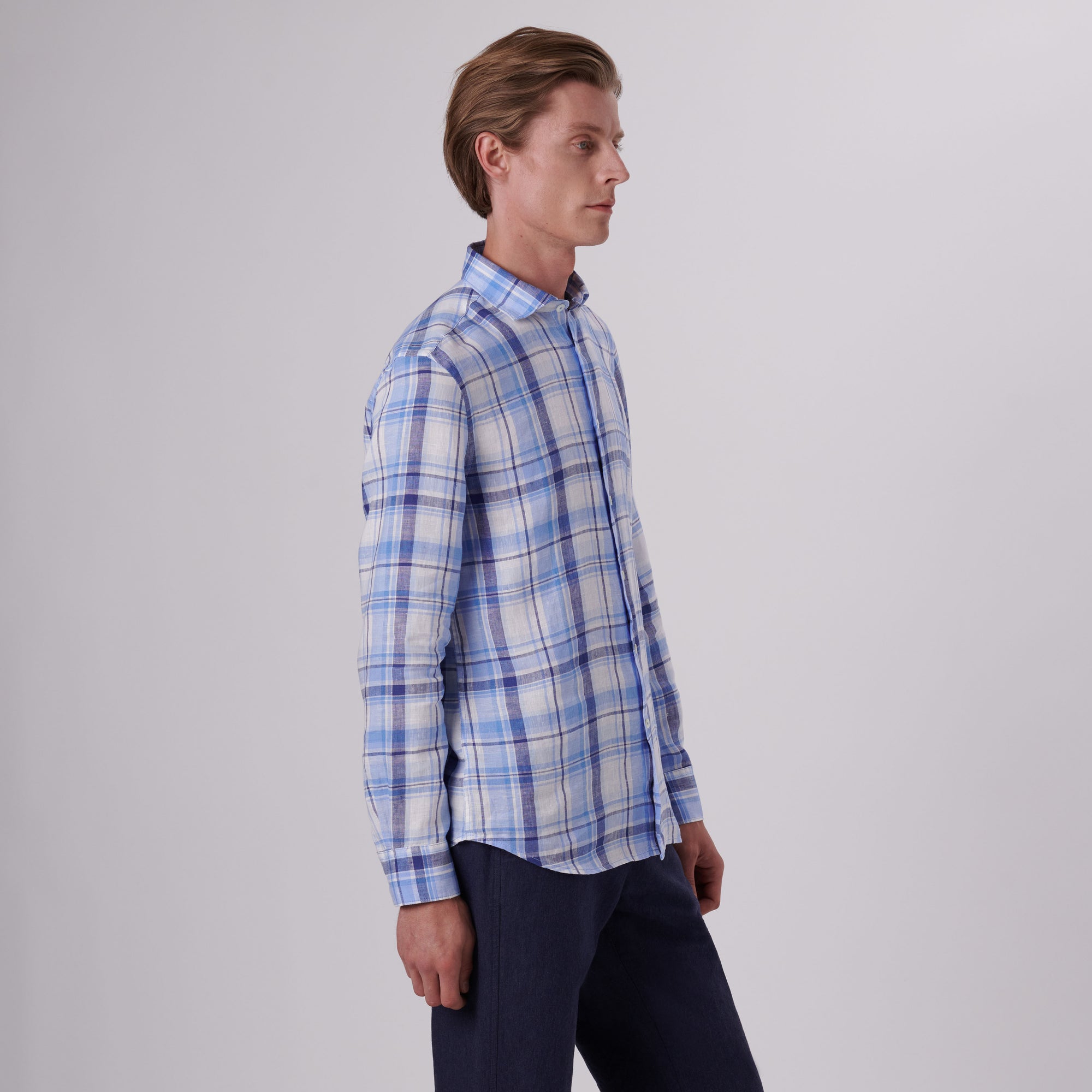 Axel Plaid Check Linen Shirt