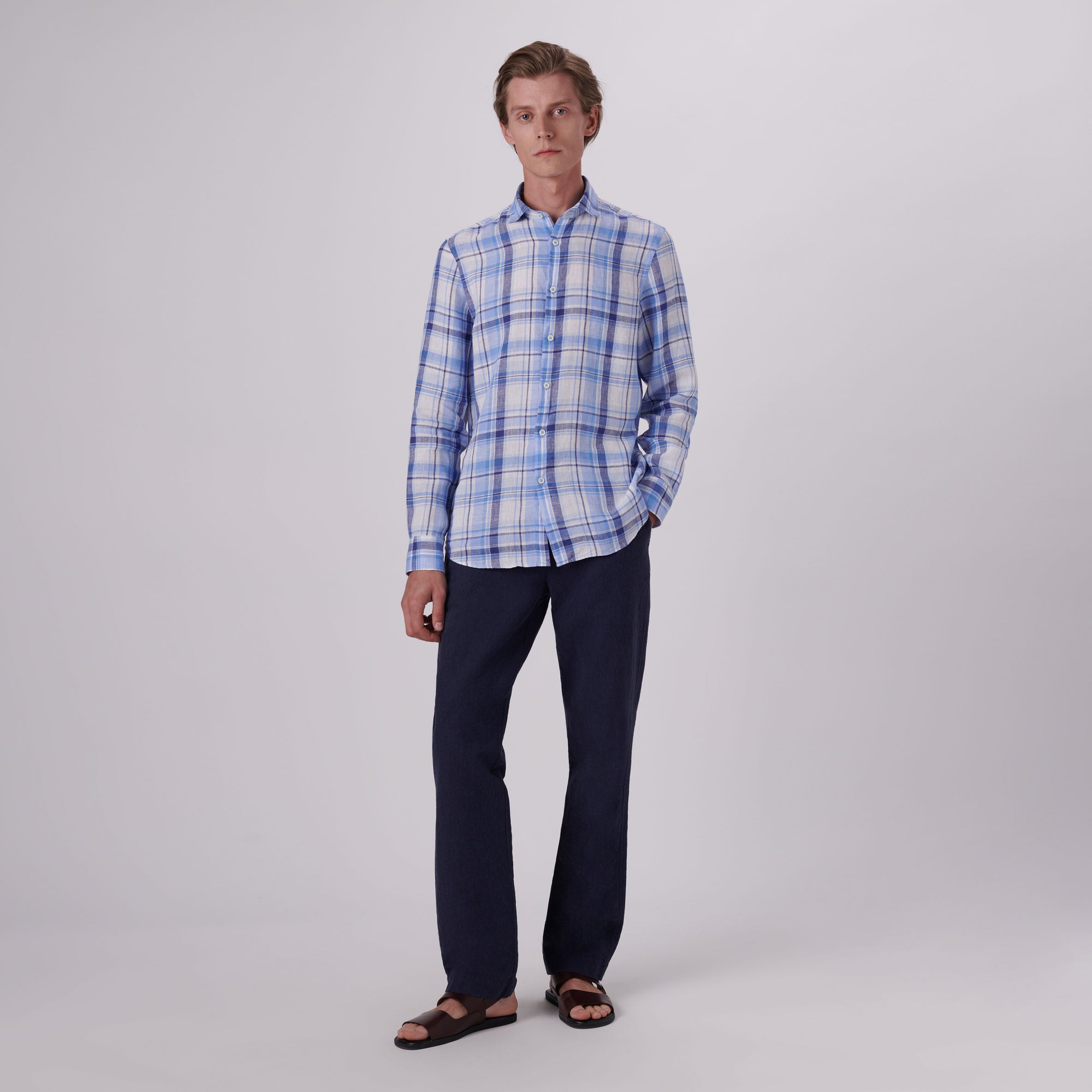 Axel Plaid Check Linen Shirt