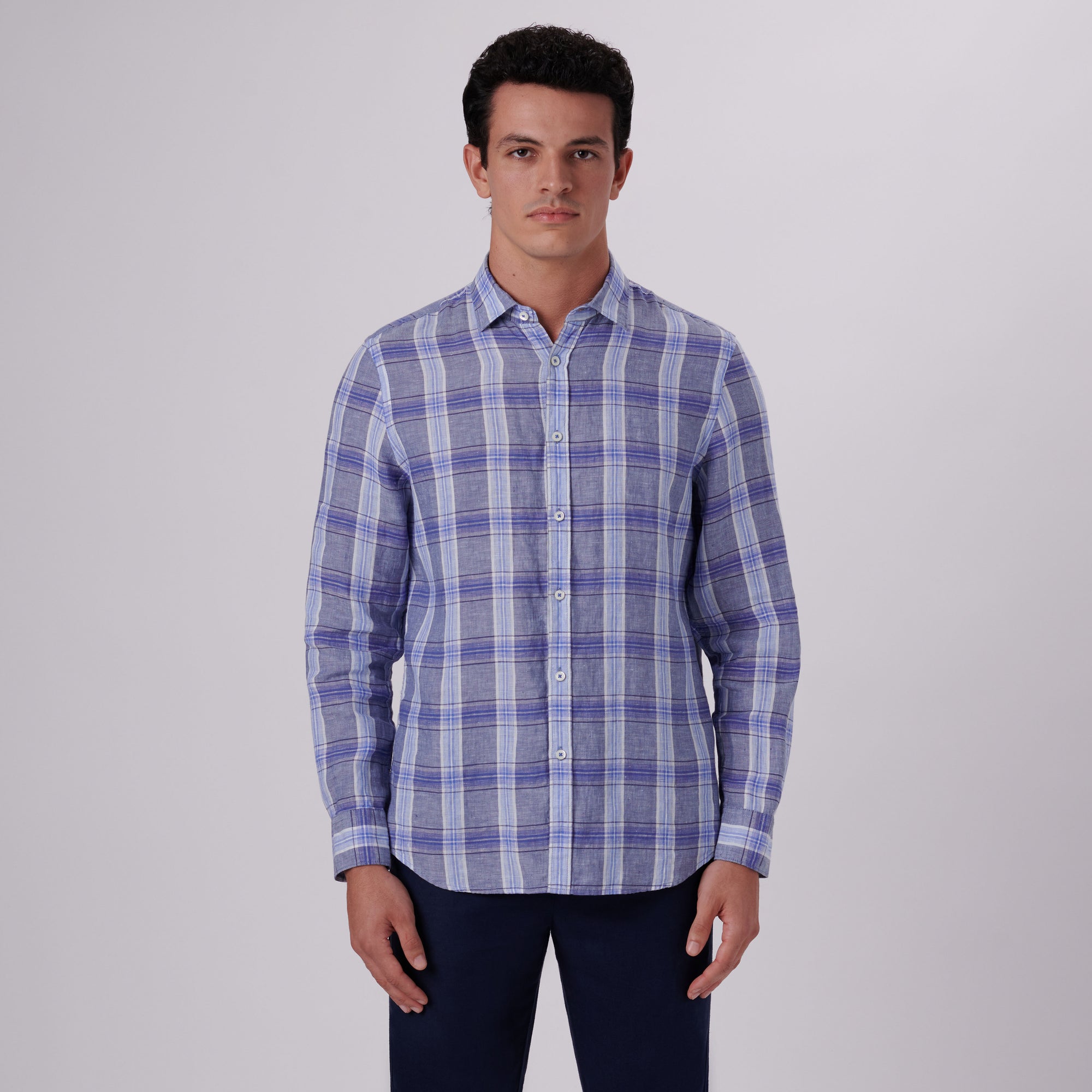 Julian Plaid Check Linen Shirt