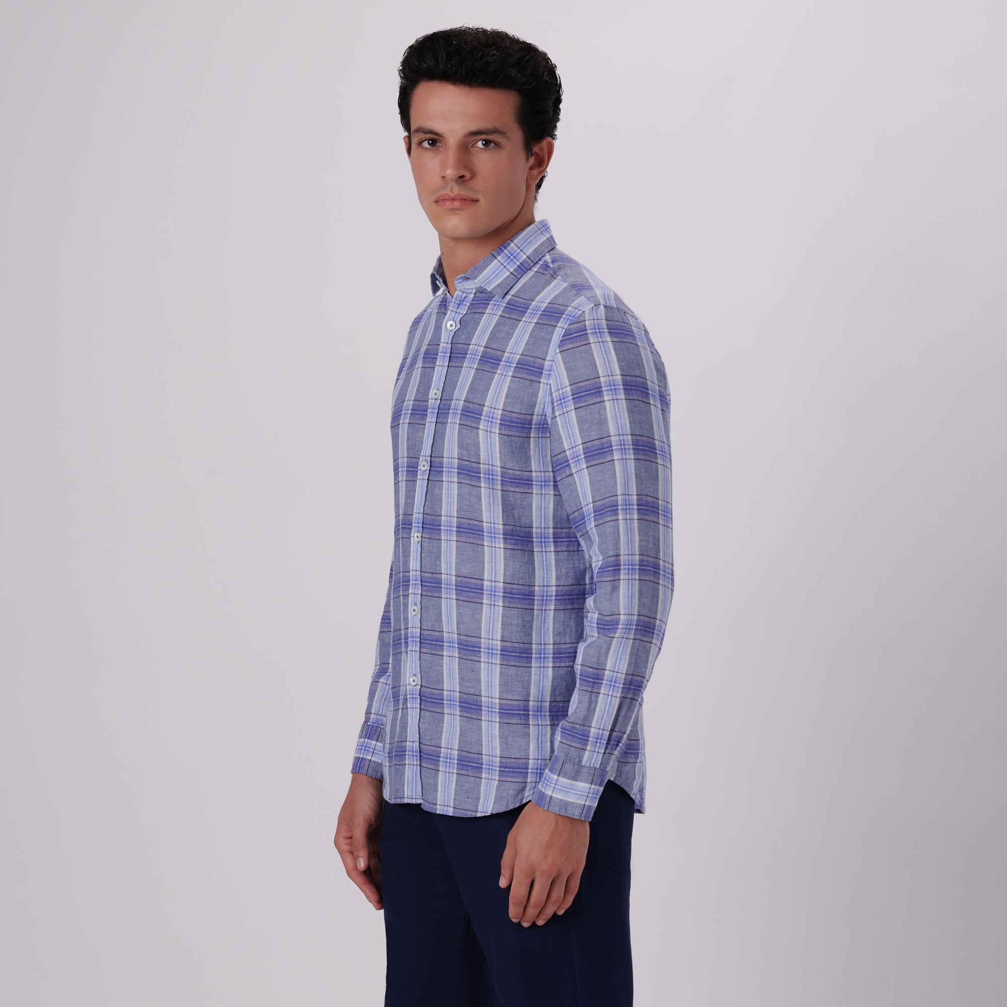 Julian Plaid Check Linen Shirt
