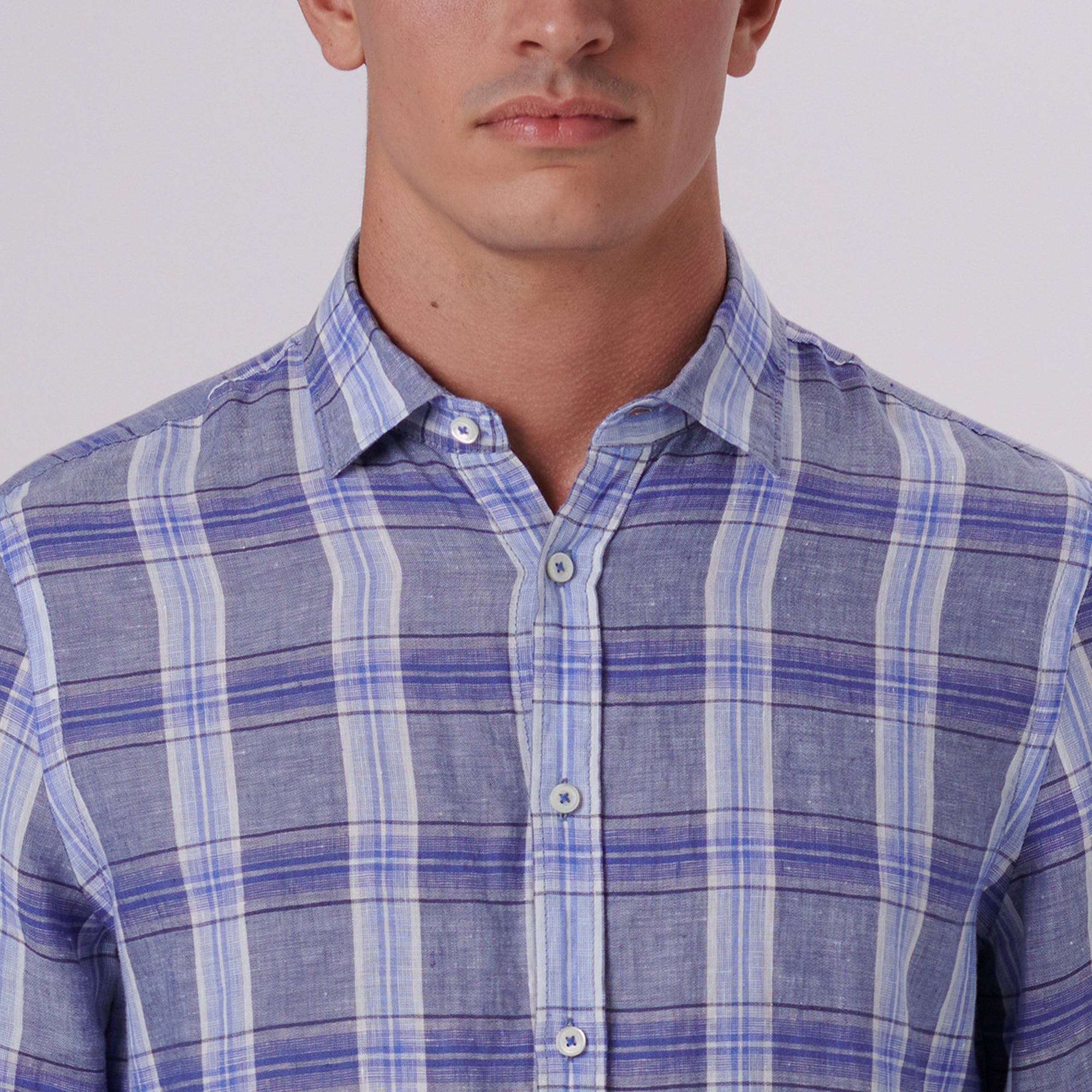 Julian Plaid Check Linen Shirt